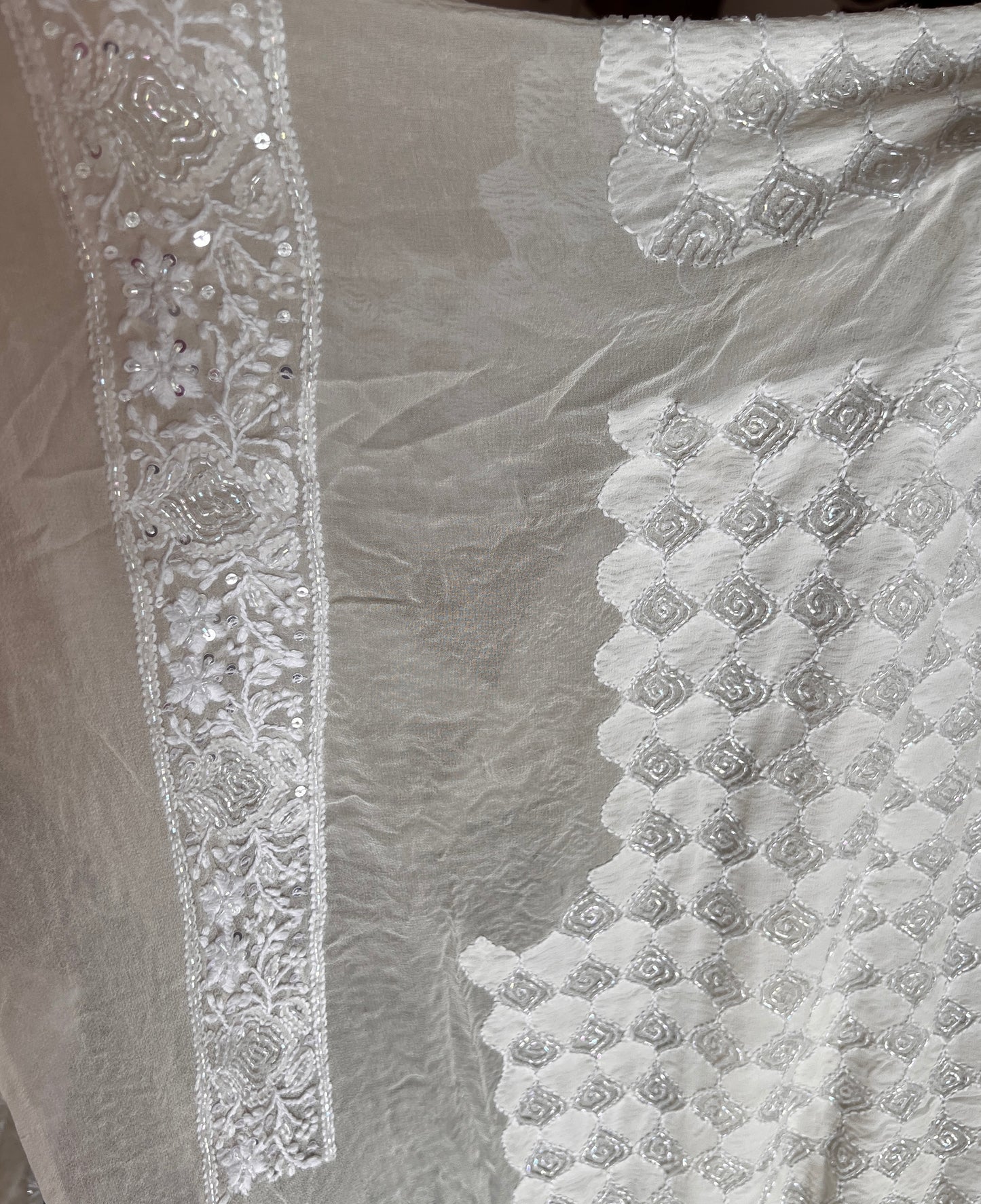 Men’s Wedding sherwani pure georgette with Chikankari cut dana and sequins work