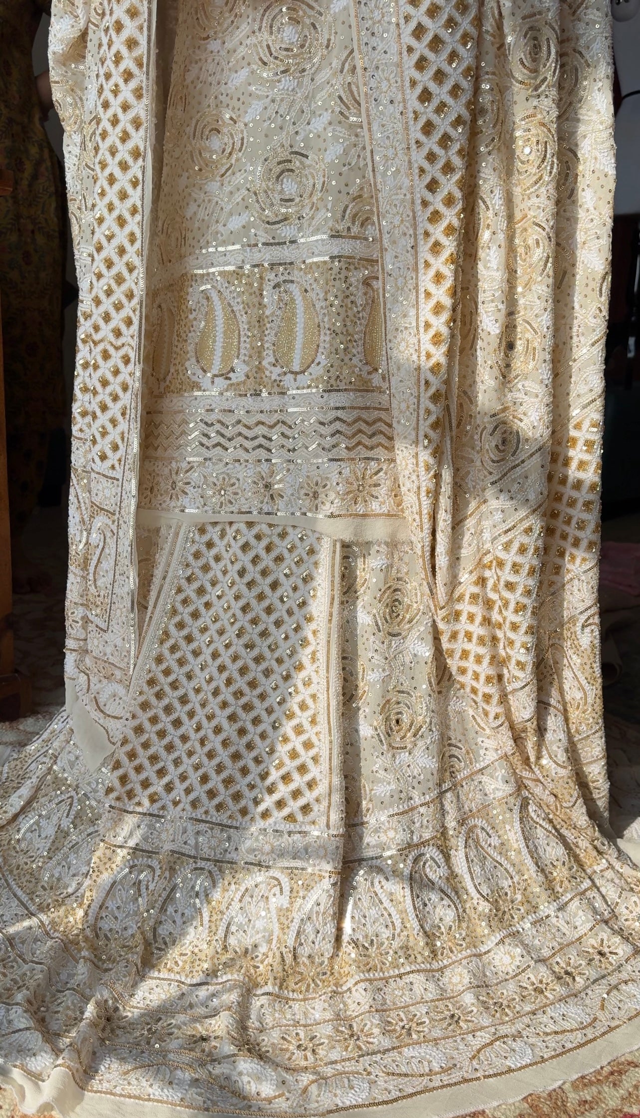 Masterpiece Gulaab Chikankari Sequins Wedding Lehenga