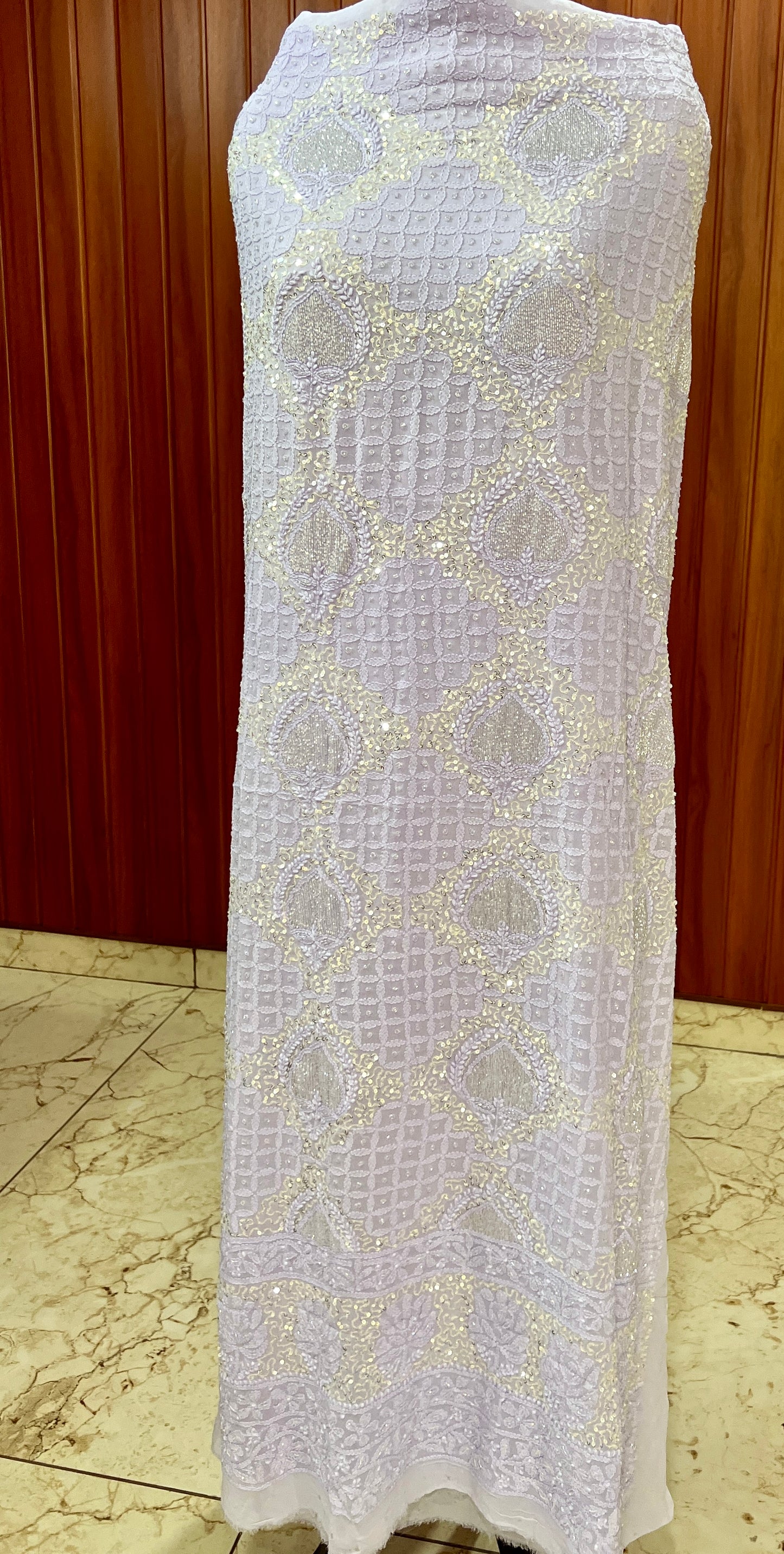 Lavender Chikankari Cut Dana and sequins Kurta and Dupatta