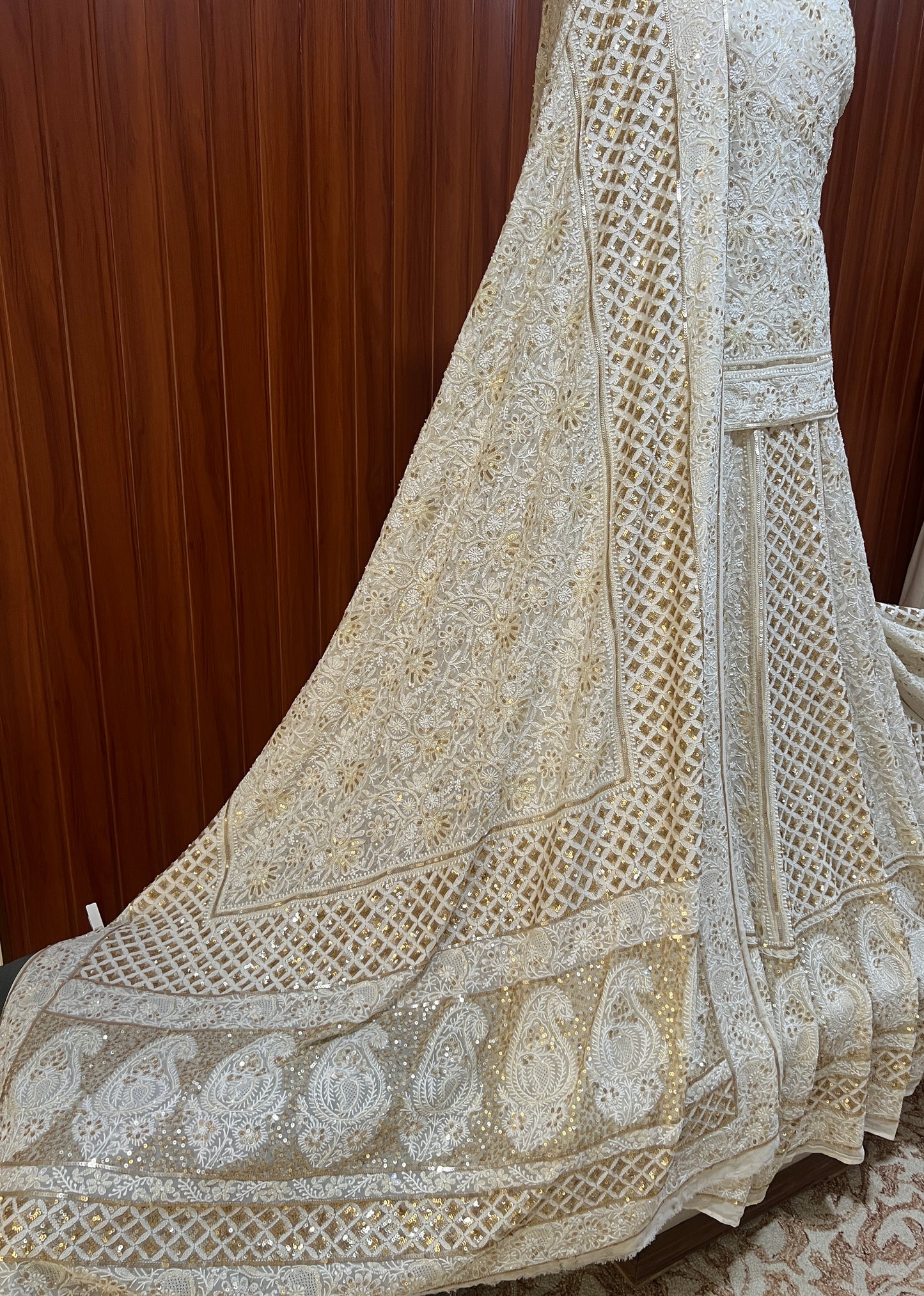 Ruhani Masterpiece Chikankari and Heavy Sequins Wedding Lehenga