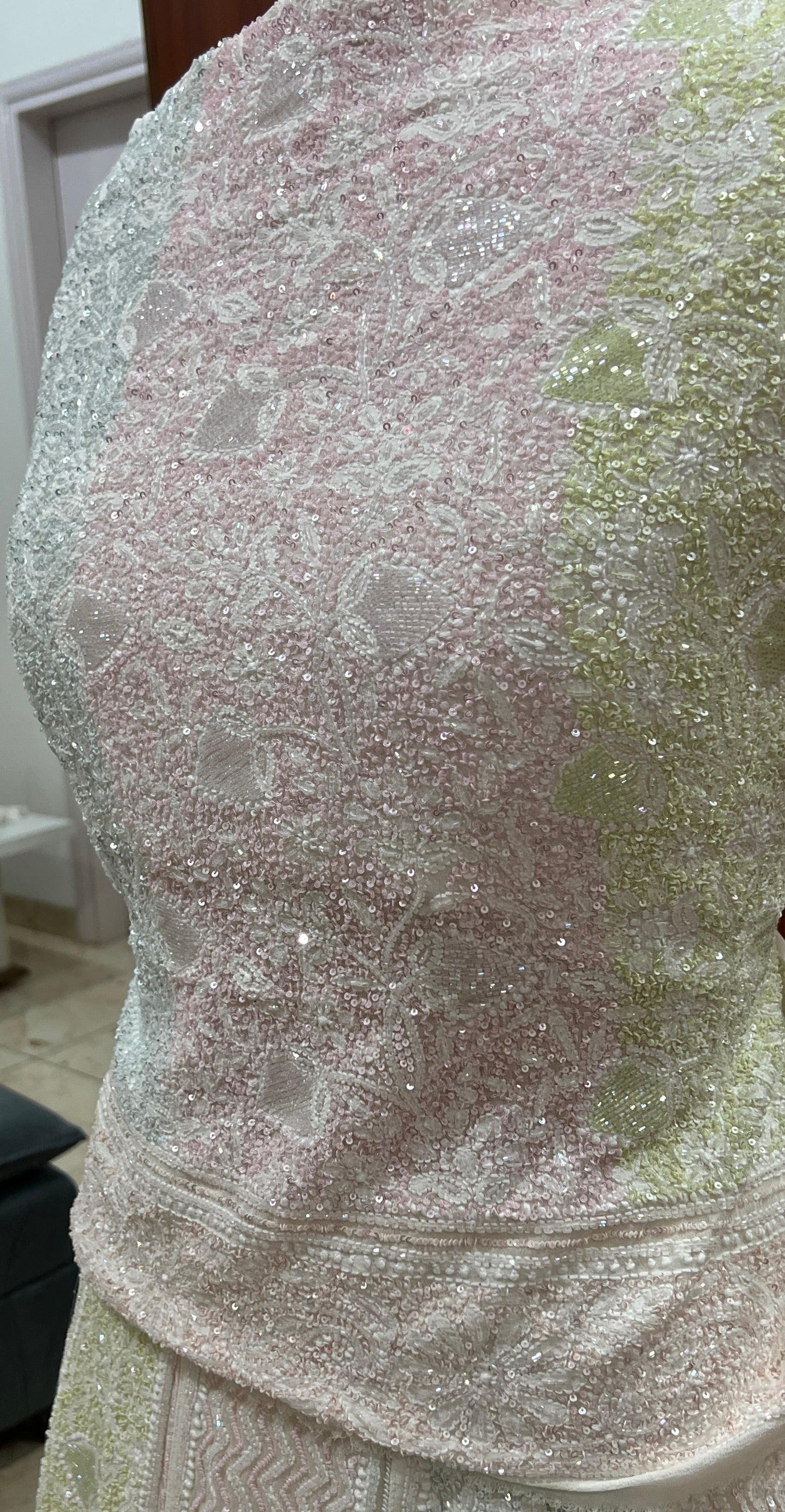 Suhaan Masterpiece Chikankari Lehenga with Multi Hued Cut Dana and sequins Work