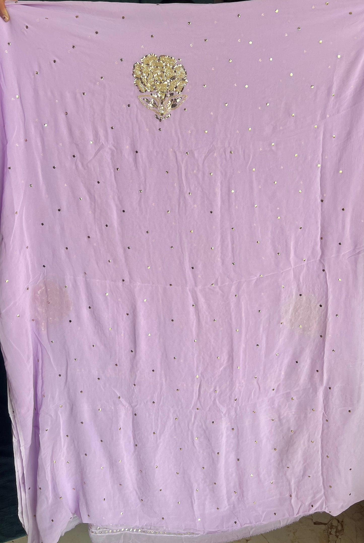 Ruhani Lavender Mukaish and Cut dana Embroidered Kurta & Dupatta Set
