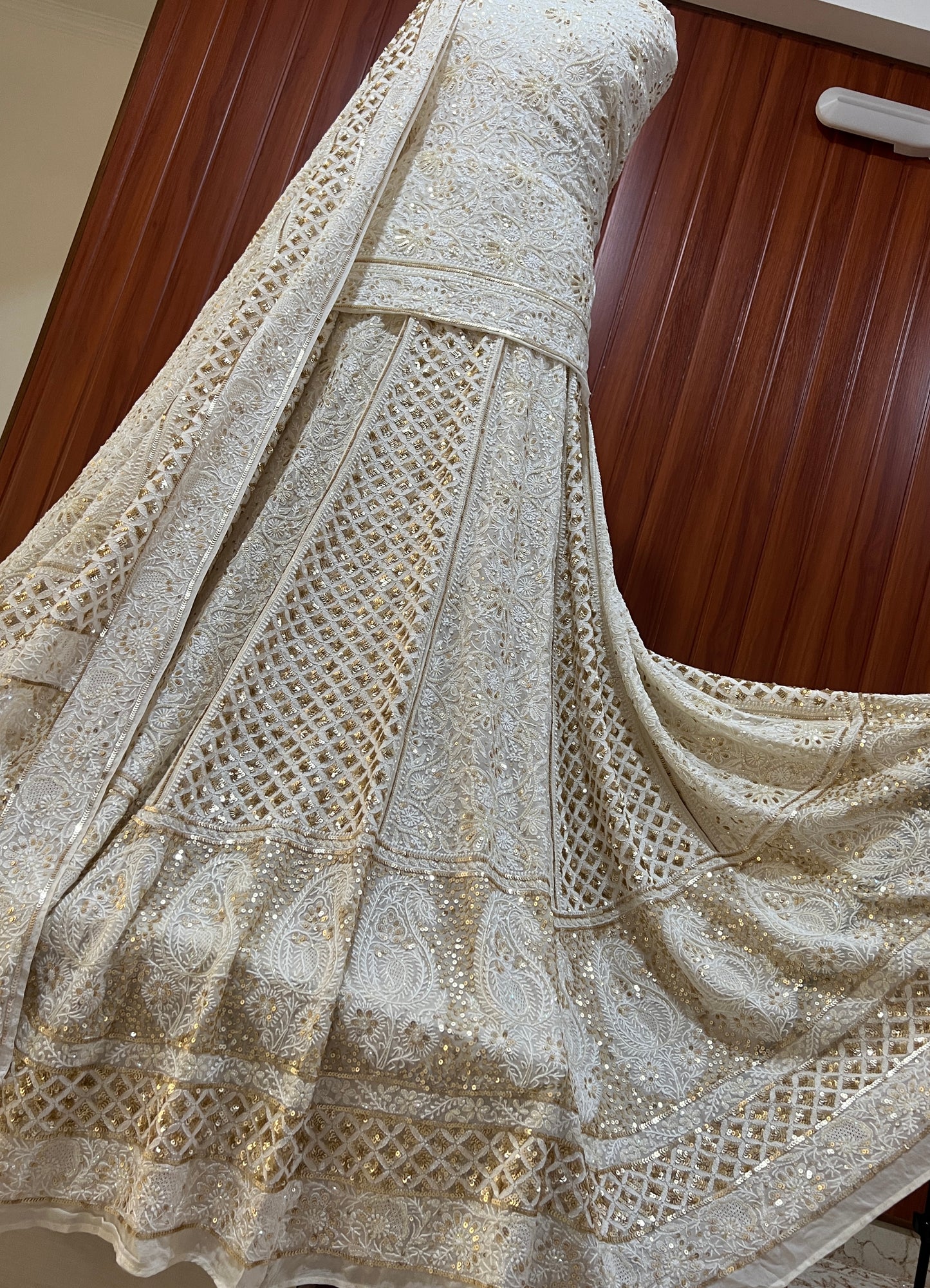 Ruhani Masterpiece Chikankari and Heavy Sequins Wedding Lehenga
