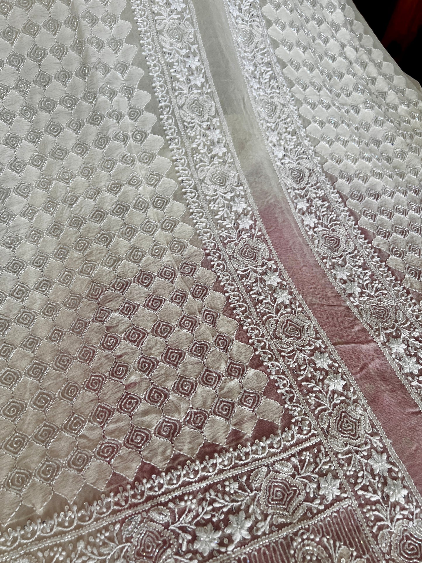 Men’s Wedding sherwani pure georgette with Chikankari cut dana and sequins work