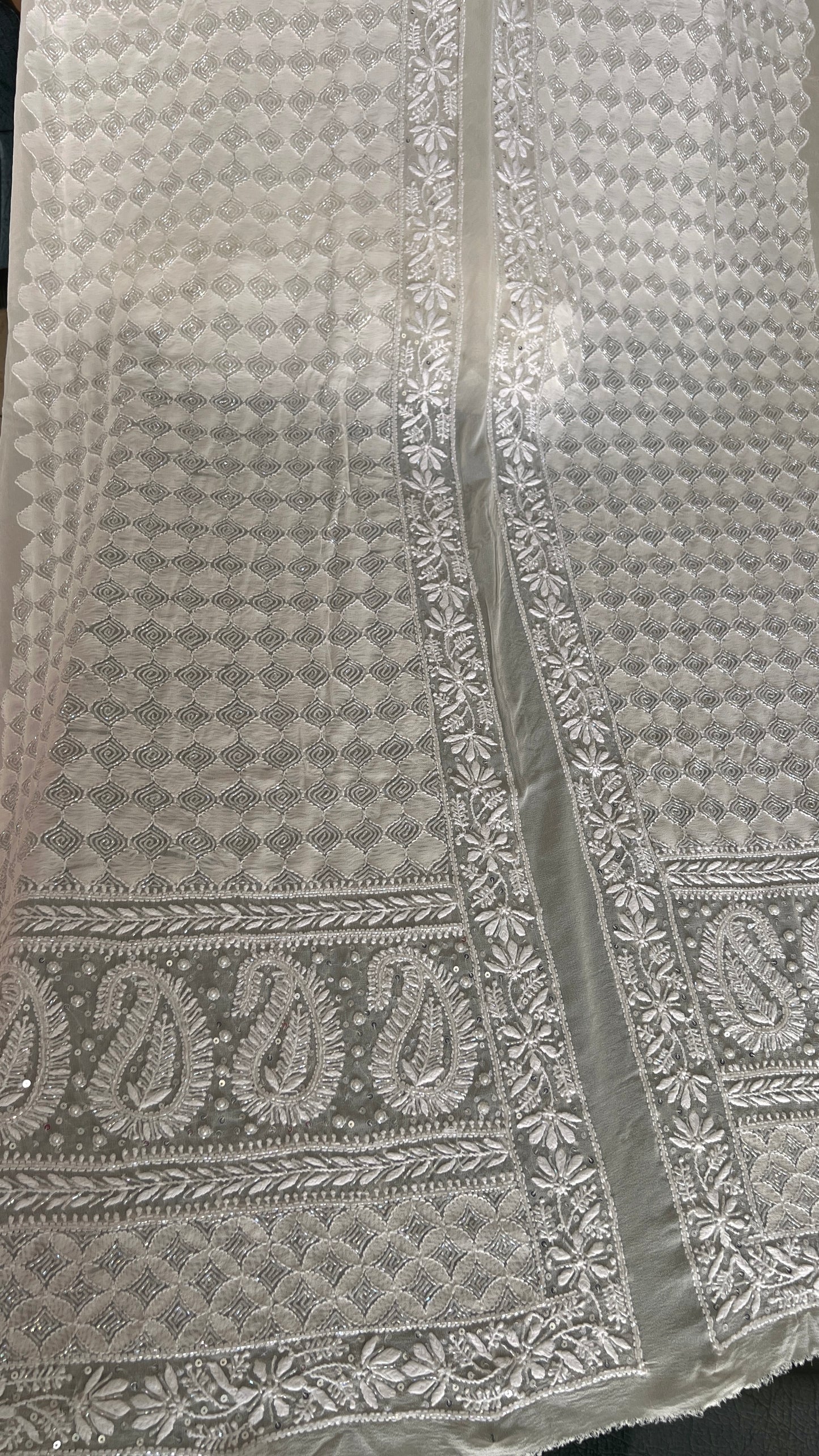 Men’s Wedding sherwani pure georgette with Chikankari cut dana and sequins work