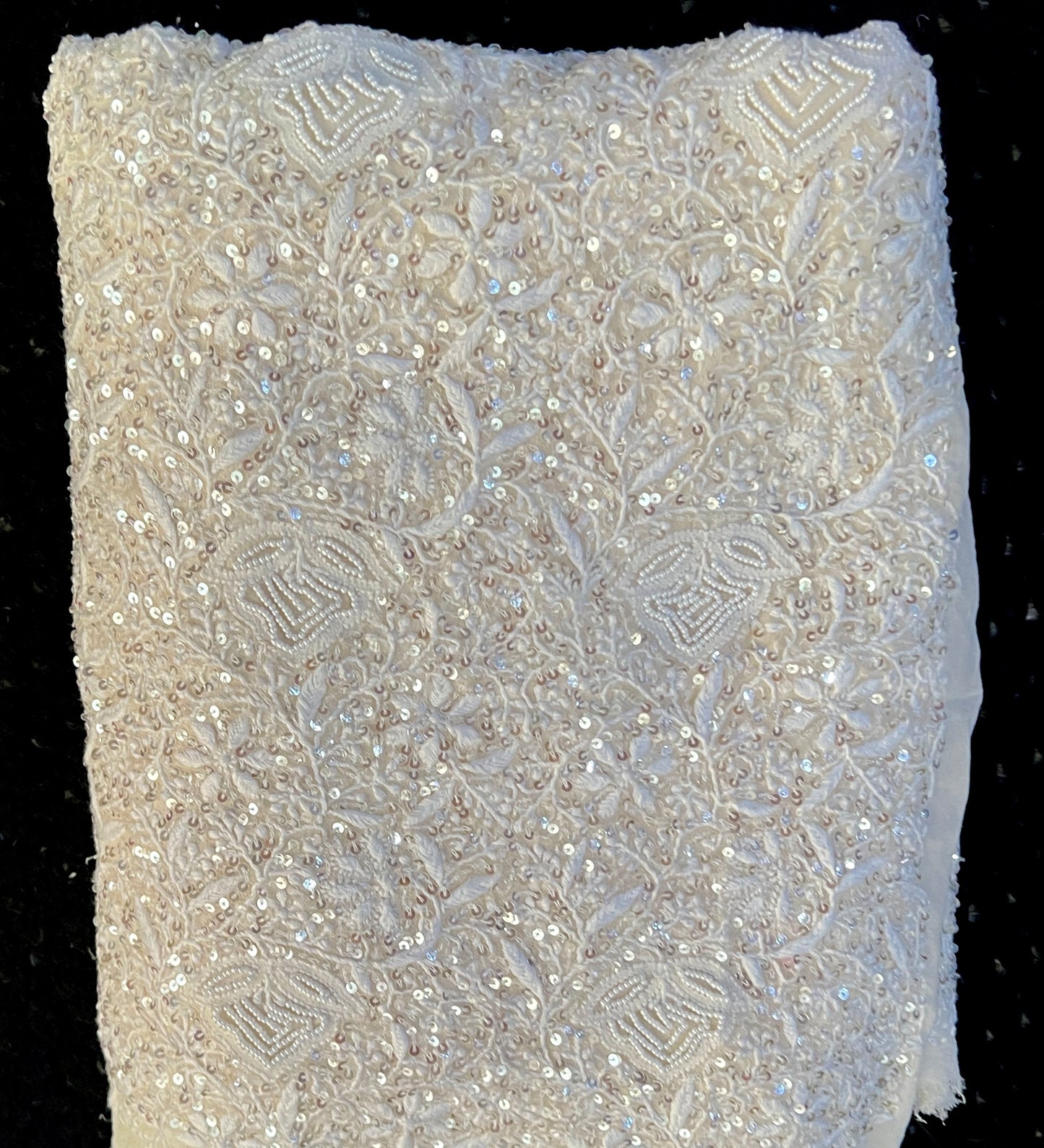 Suhaan Cream Chikankari pearl sequins work kurta and dupatta