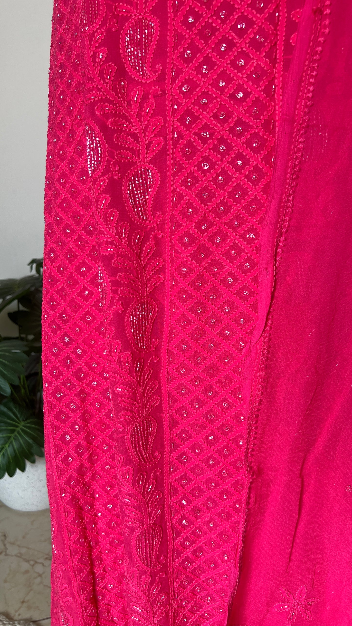 Chikankari cut dana sequins work kurta and dupatta