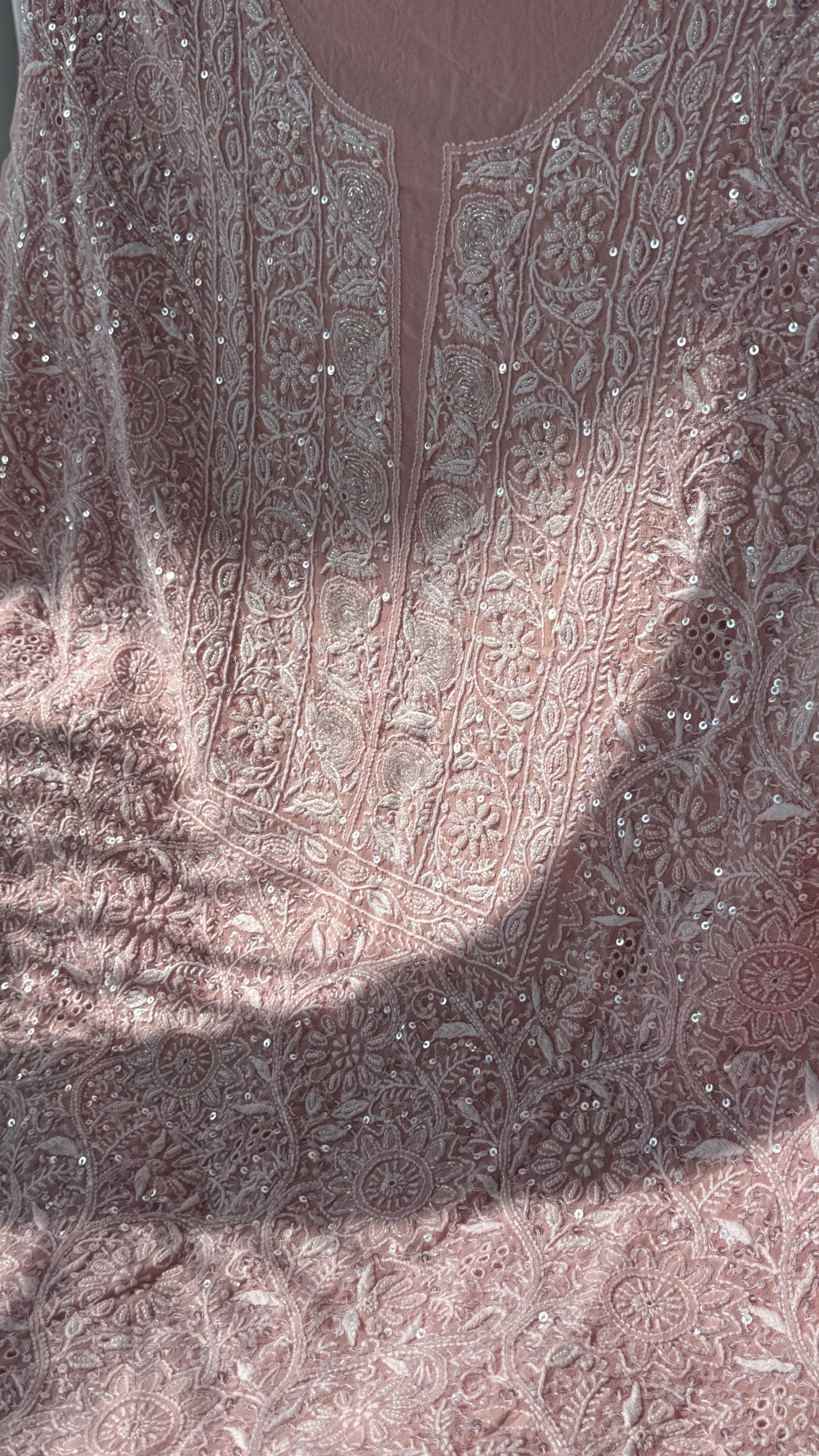 Suhaan Chikankari pearl sequins cut Dana kurta and dupatta