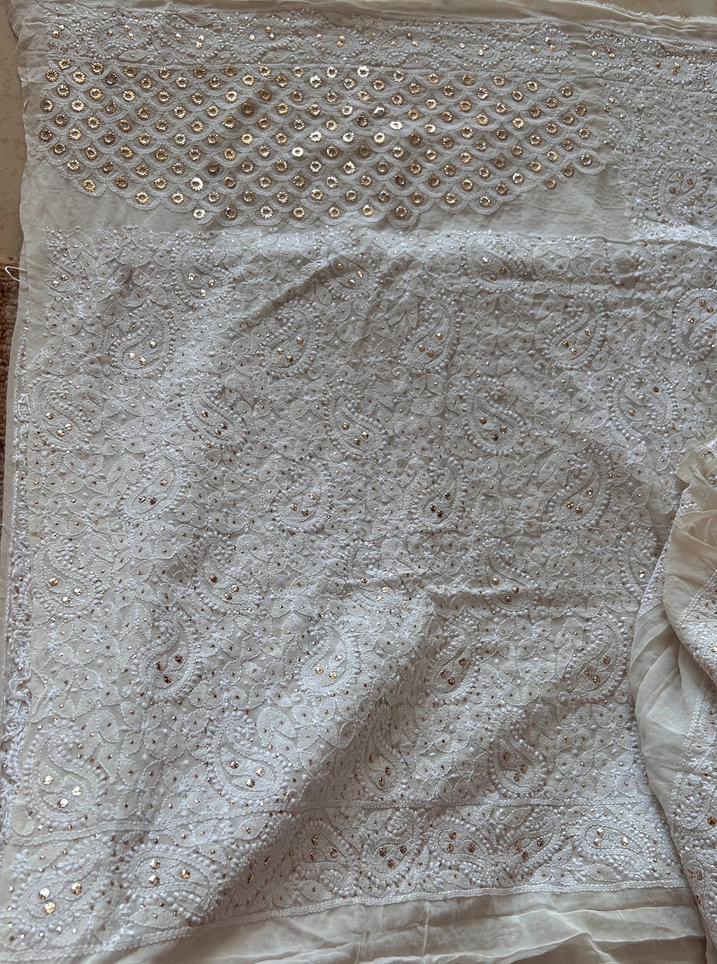 Ruhani Chikankari and Ring Mukaish Lehenga Set
