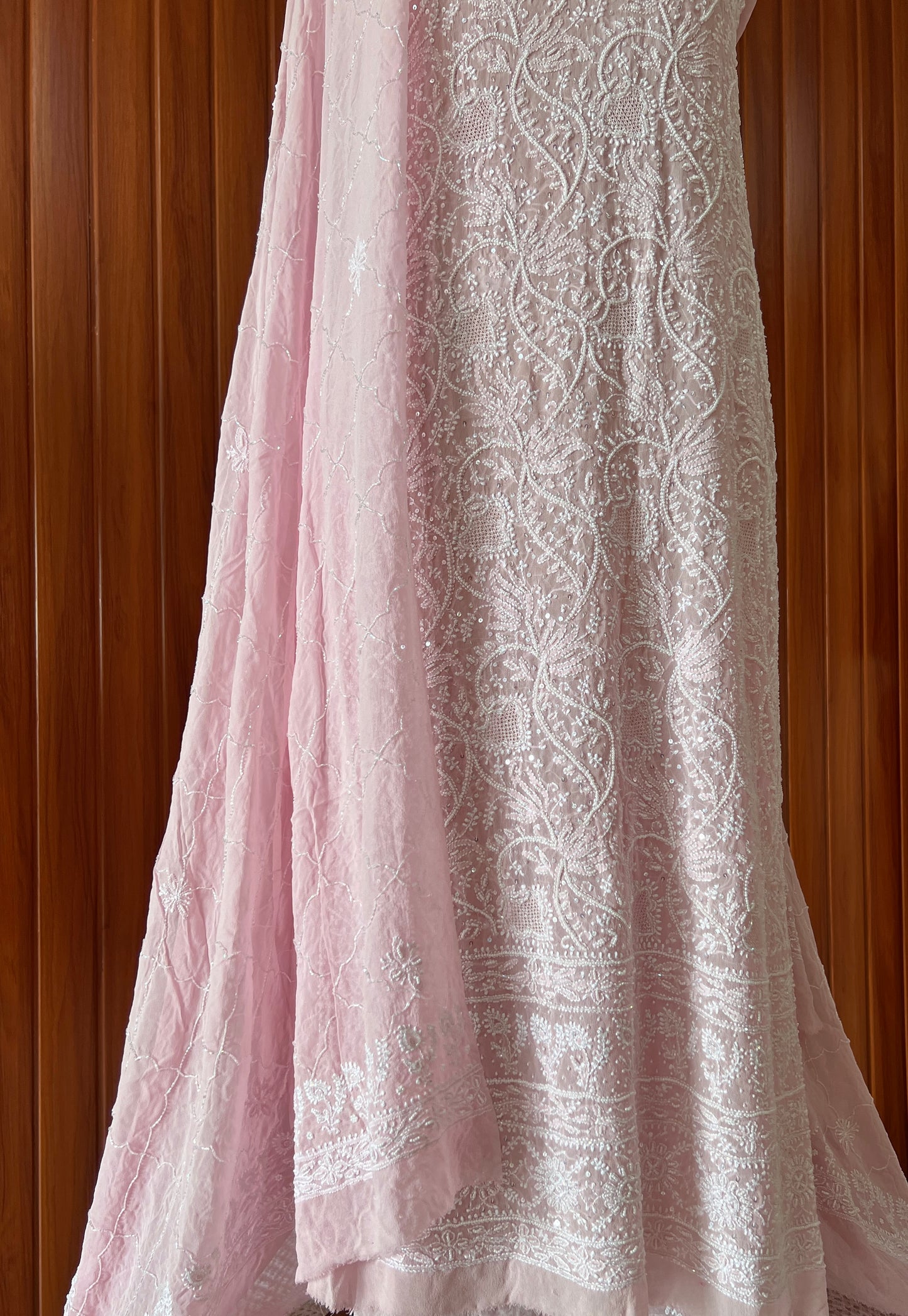 Suhaan Chikankari pearl sequins cut Dana work kurta and dupatta