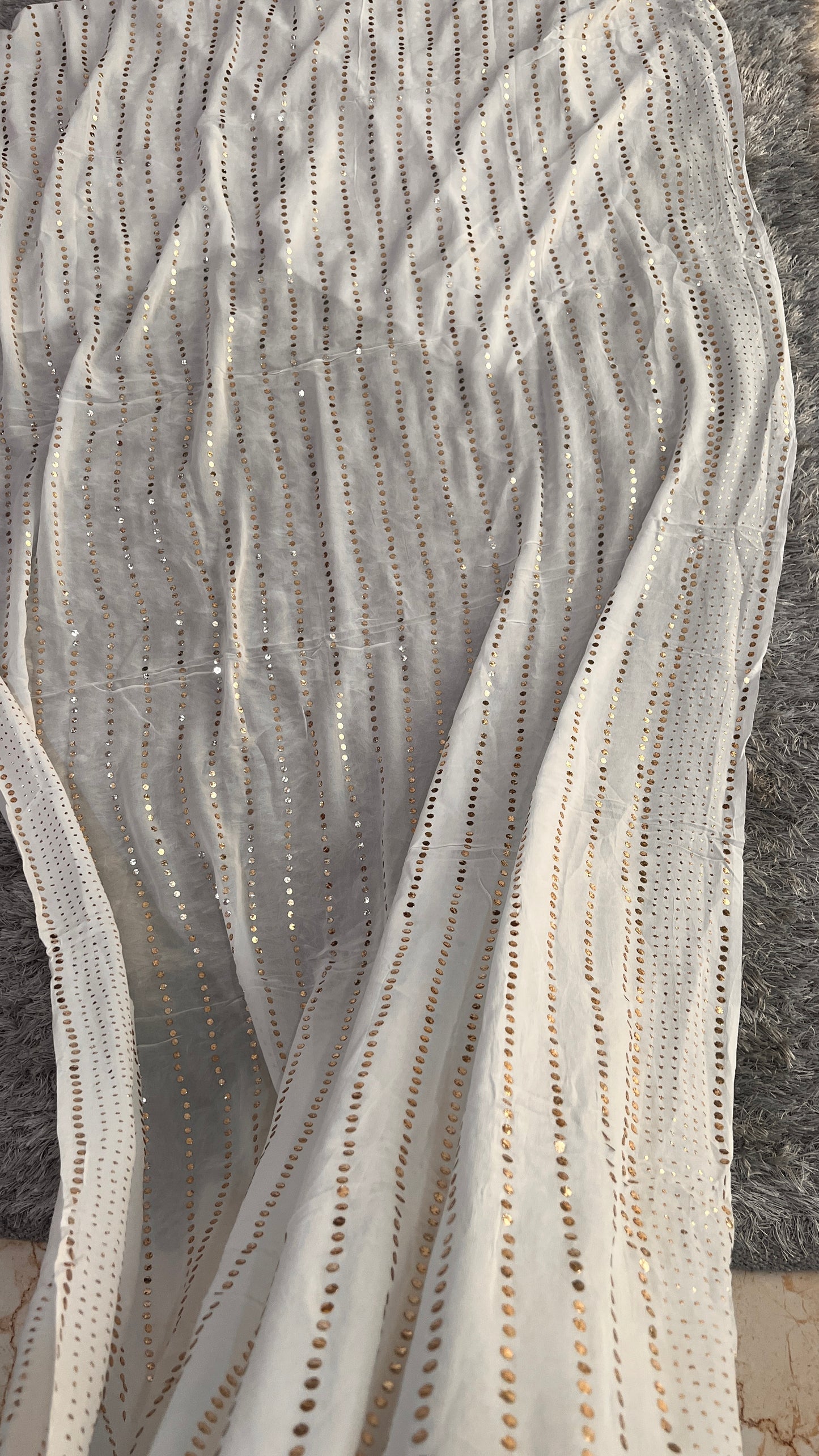 Dyeable allover heavy mukaish georgette dupatta