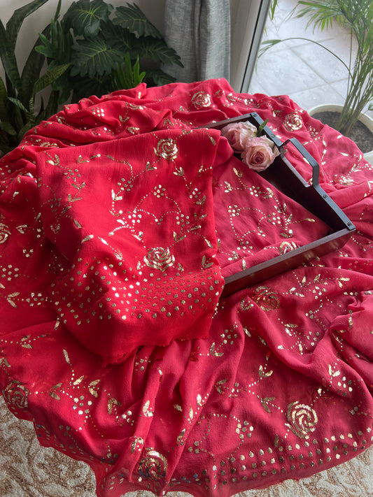 Gulaab Badla and Mukaish work Kurta & Dupatta Set