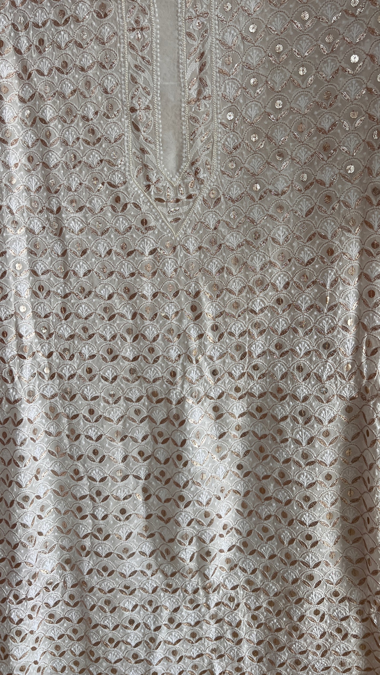 Ruhani Pure Georgette Allover Chikankari and Heavy Gota Patti Men's Wedding Kurta