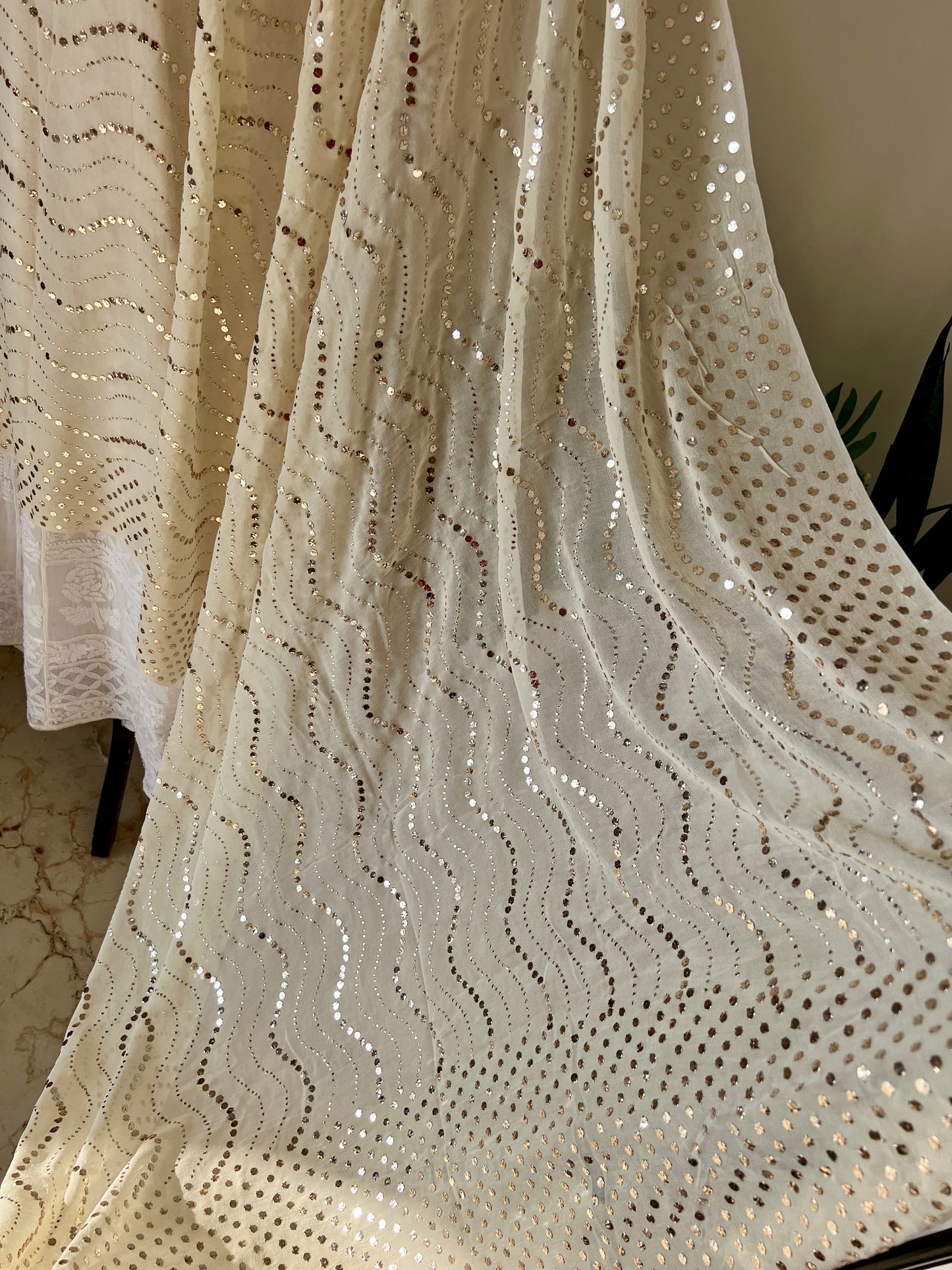 Ruhani Allover Heavy Mukaish Pure Georgette Dupatta