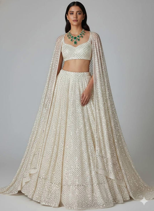 Ruhani designer ring mukaish pure georgette lehenga set