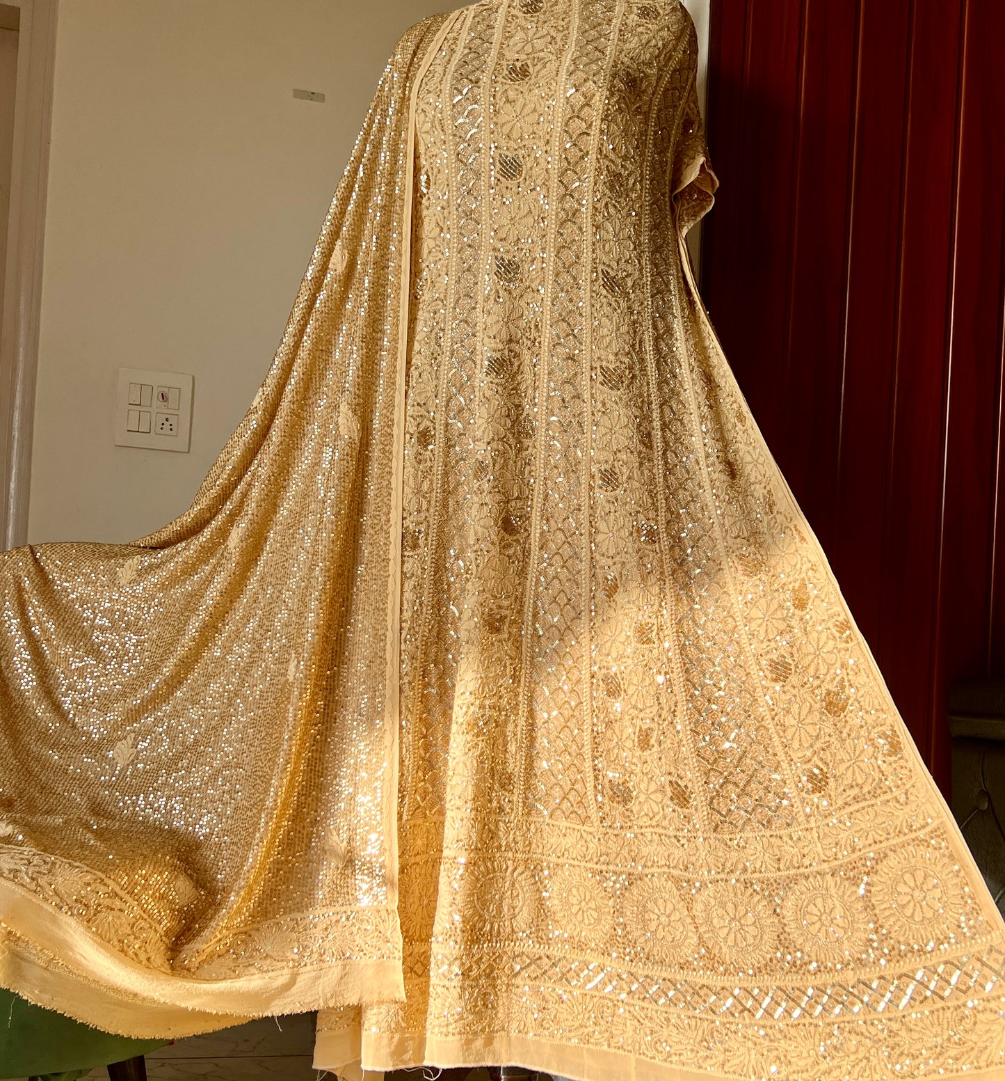 Ruhani Golden Luxurious Wedding Anarkali