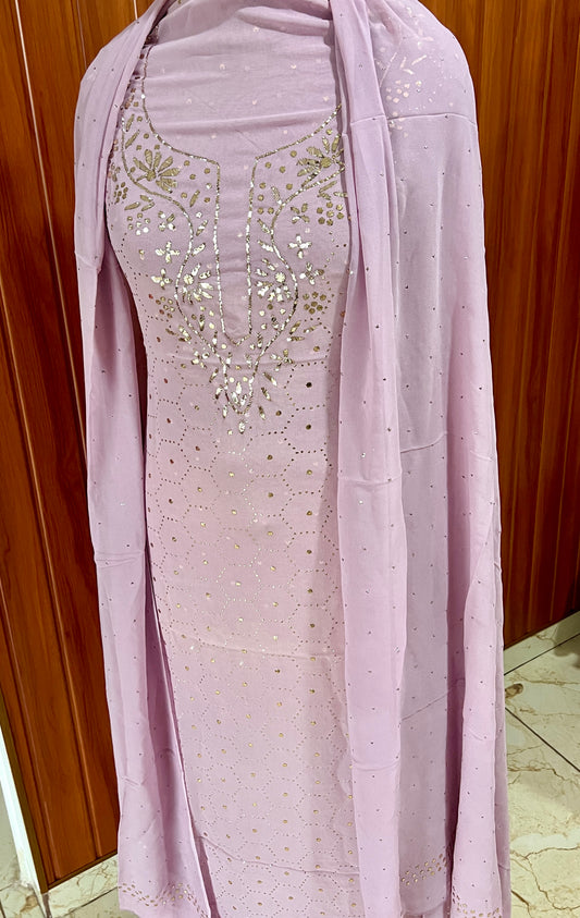 Lavender mukaish work Kurta and Dupatta