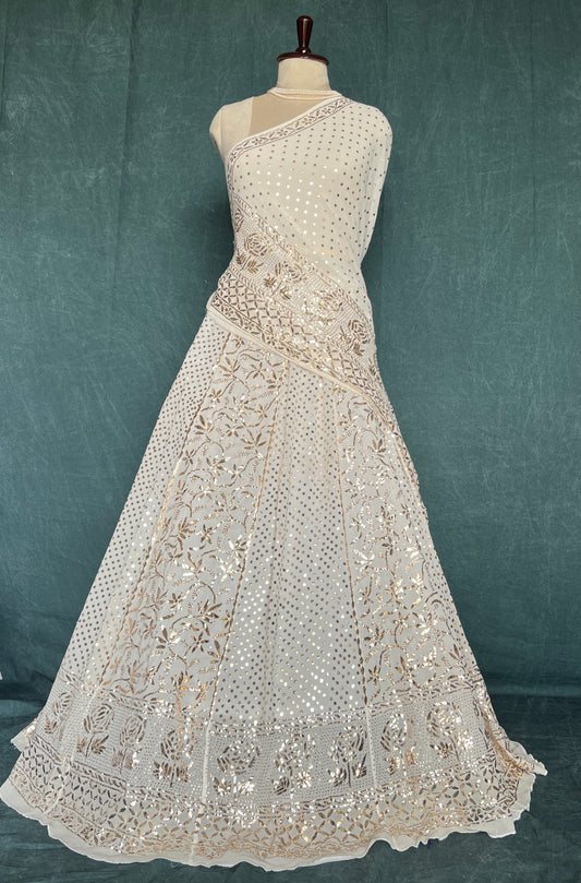 Ruhani heavy badla and mukaish pure georgette lehenga set