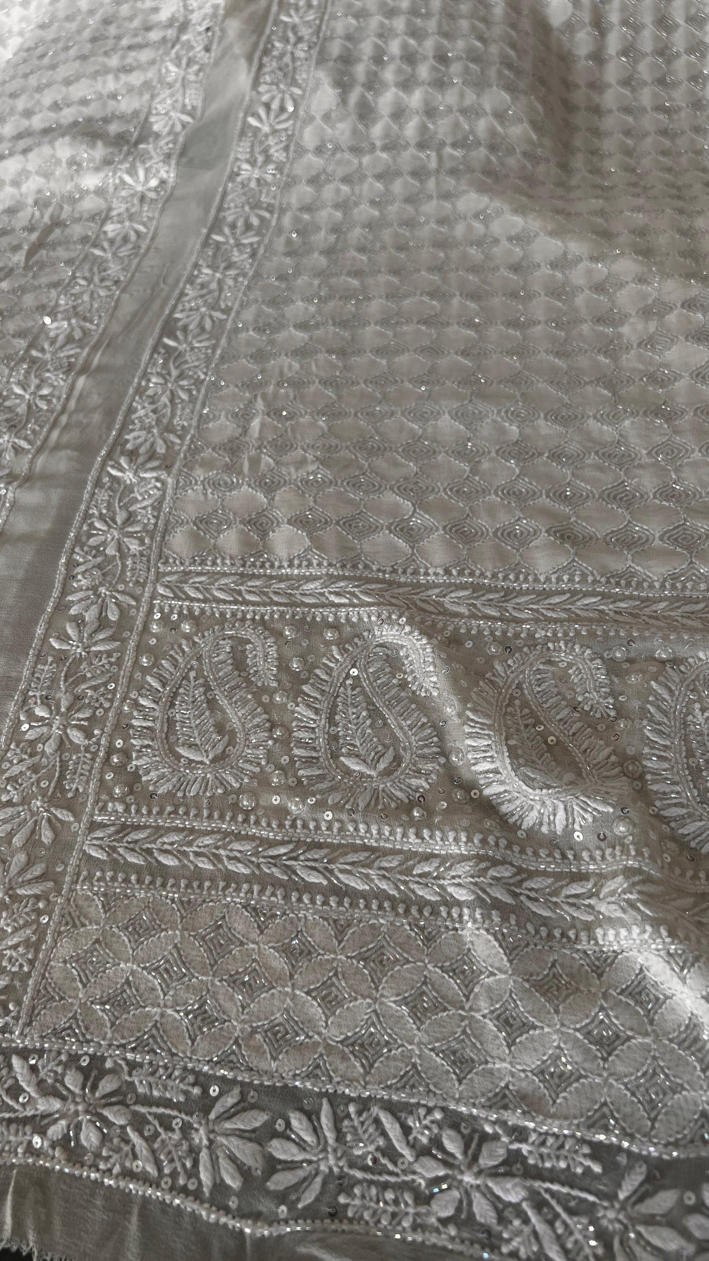 Men’s Wedding sherwani pure georgette with Chikankari cut dana and sequins work