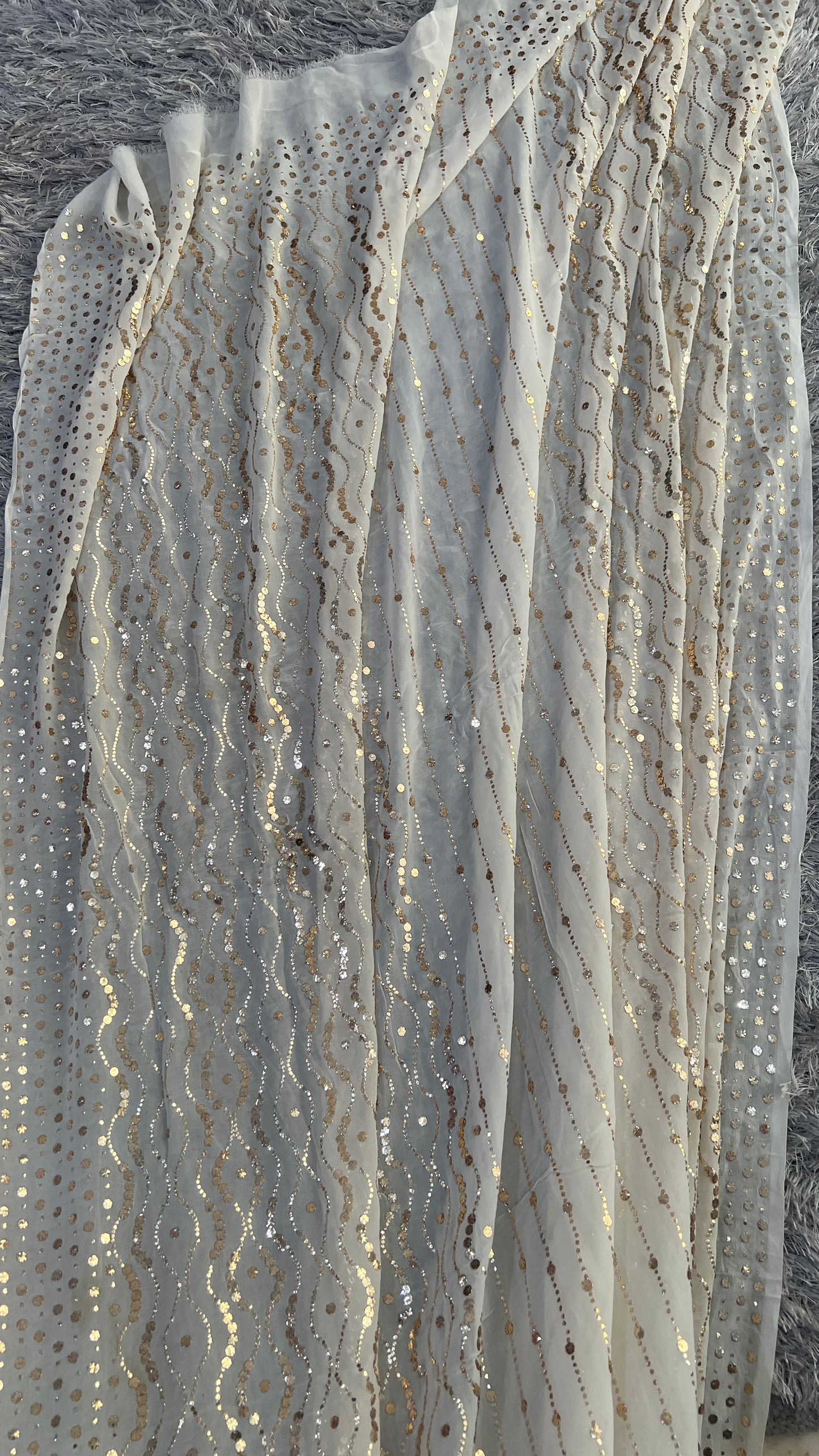 Allover heavy mukaish georgette dupatta