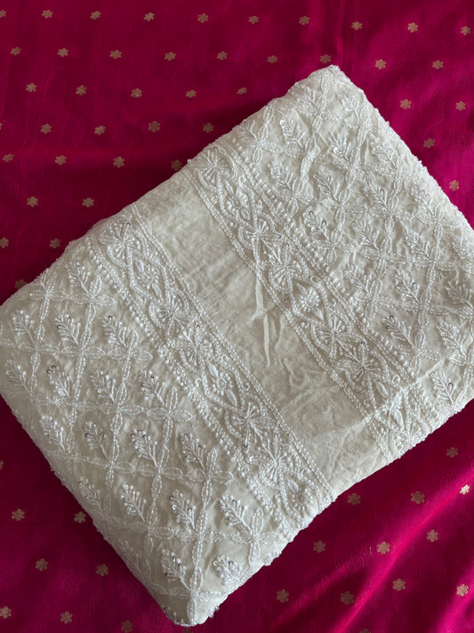 Men’s Wedding sherwani pure georgette with Chikankari cut dana and sequins work