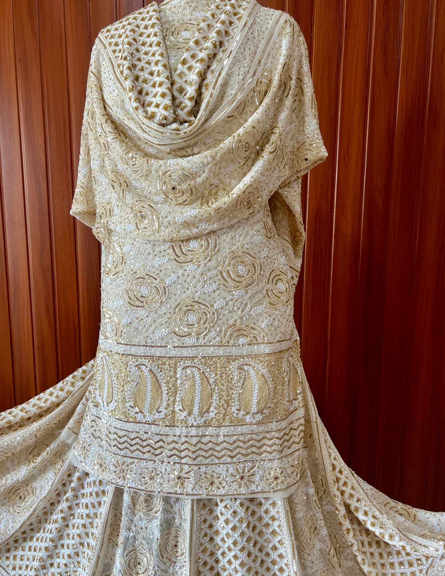 Masterpiece Gulaab Chikankari Sequins Wedding Lehenga