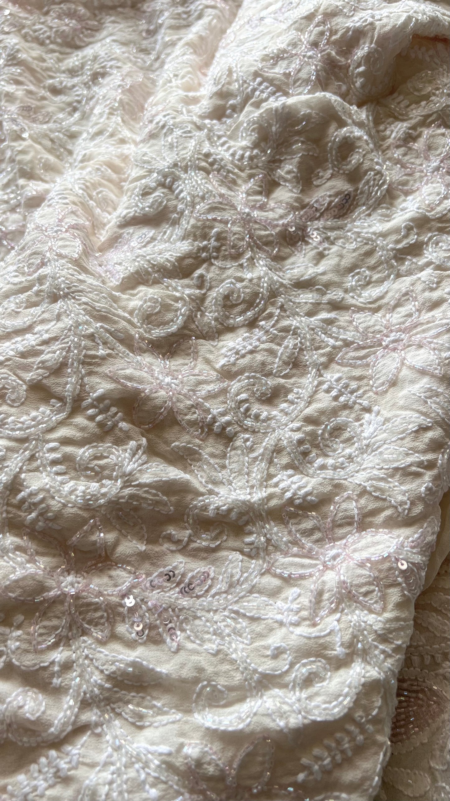 Ruhani Ivory Chikankari Cut Dana and Sequins Masterpiece Saree