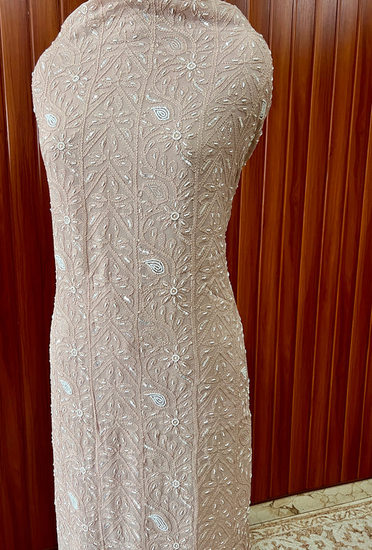Cocoa brown Chikankari Pearl work Full Suit