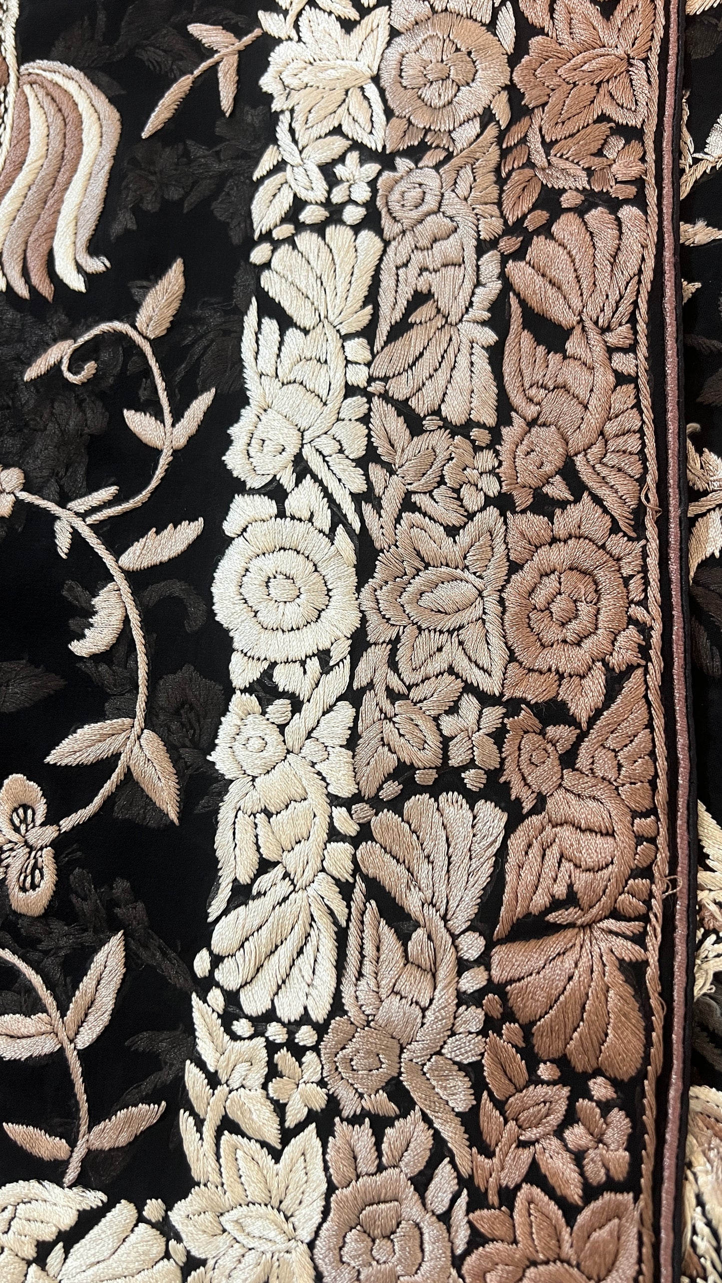 Black Masterpiece Parsi Gara Pure Georgette Saree