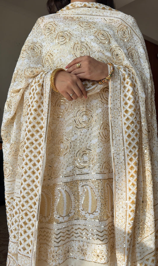 Masterpiece Gulaab Chikankari Sequins Wedding Lehenga