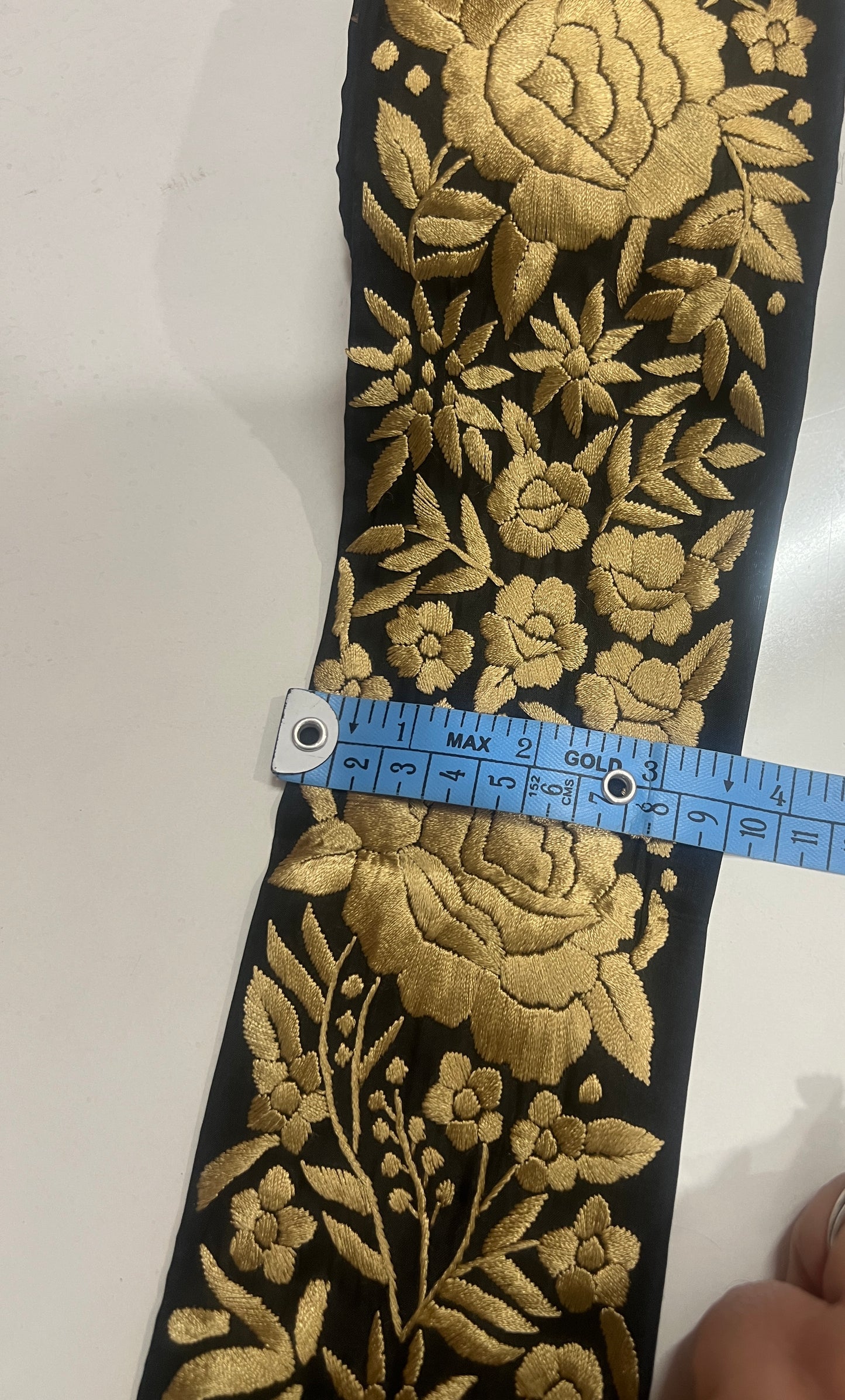 Black hand embroidered parsi gara border