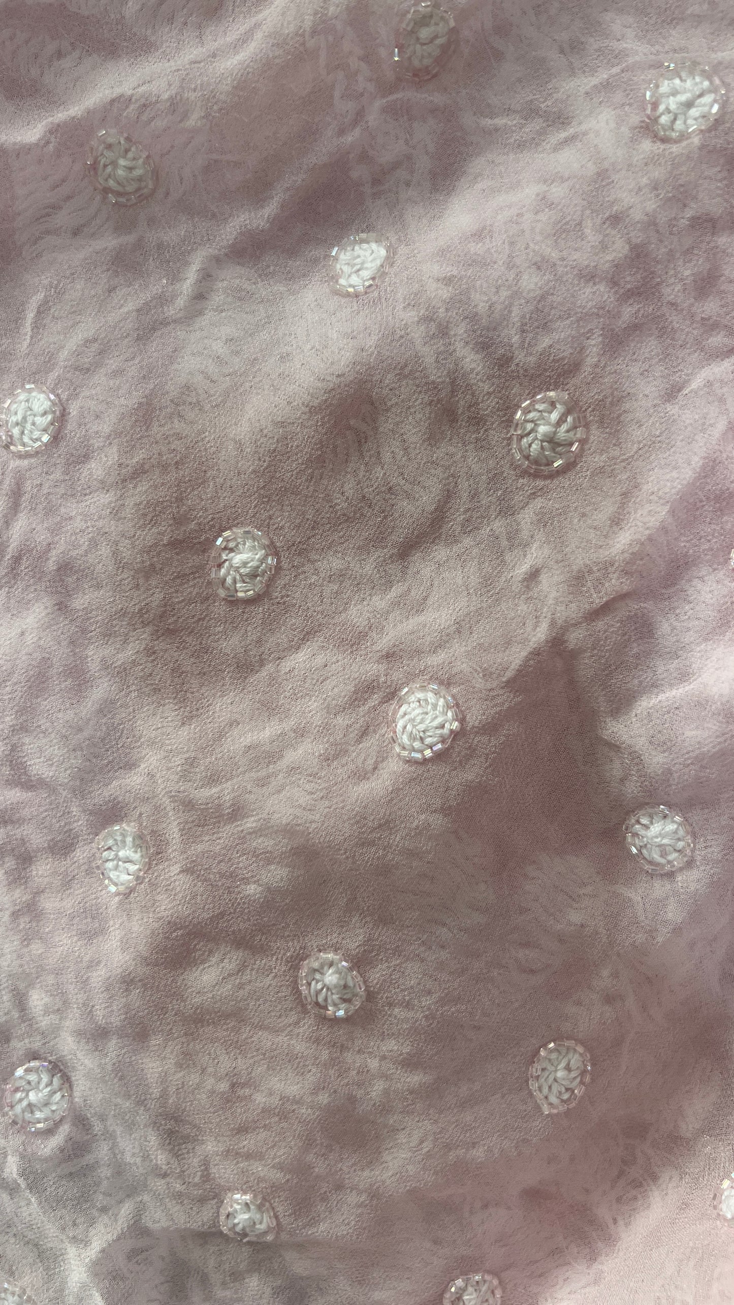 Ruhani Light Pink Chikankari Cut Dana Pearl and Sequins Masterpiece Saree