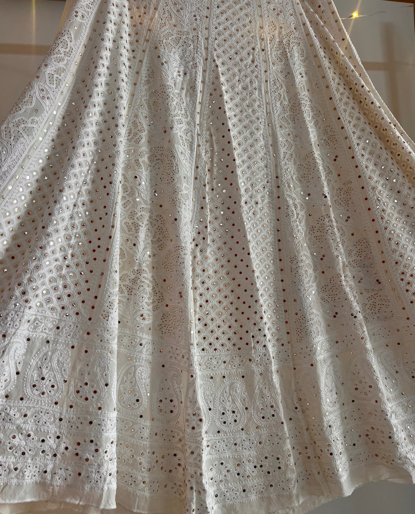 Ruhani Ivory allover Chikankari and mukaish lehenga skirt