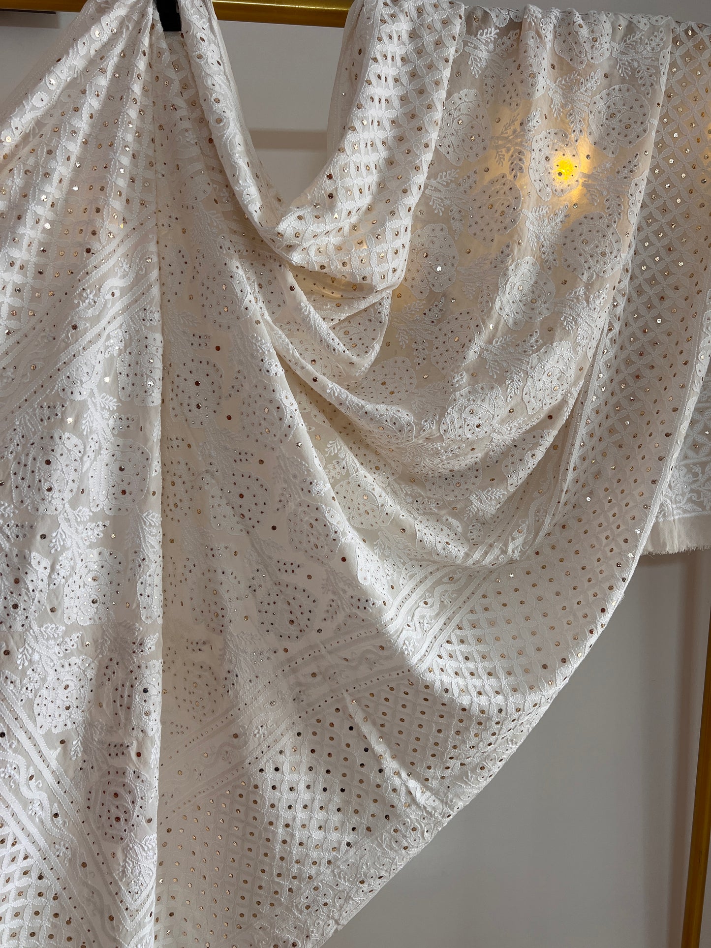 Ruhani Chikankari and Mukaish Dupatta