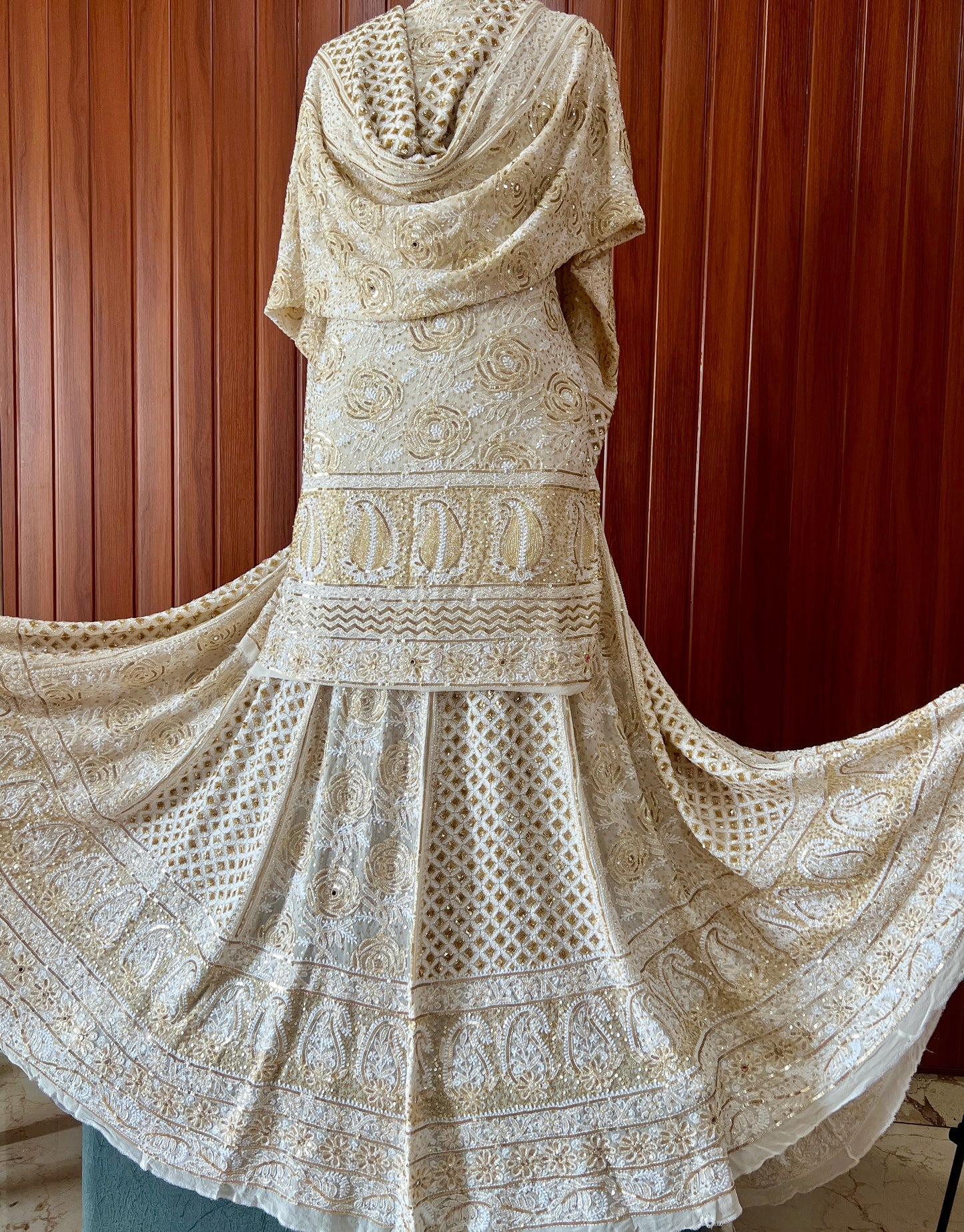 Masterpiece Gulaab Chikankari Sequins Wedding Lehenga