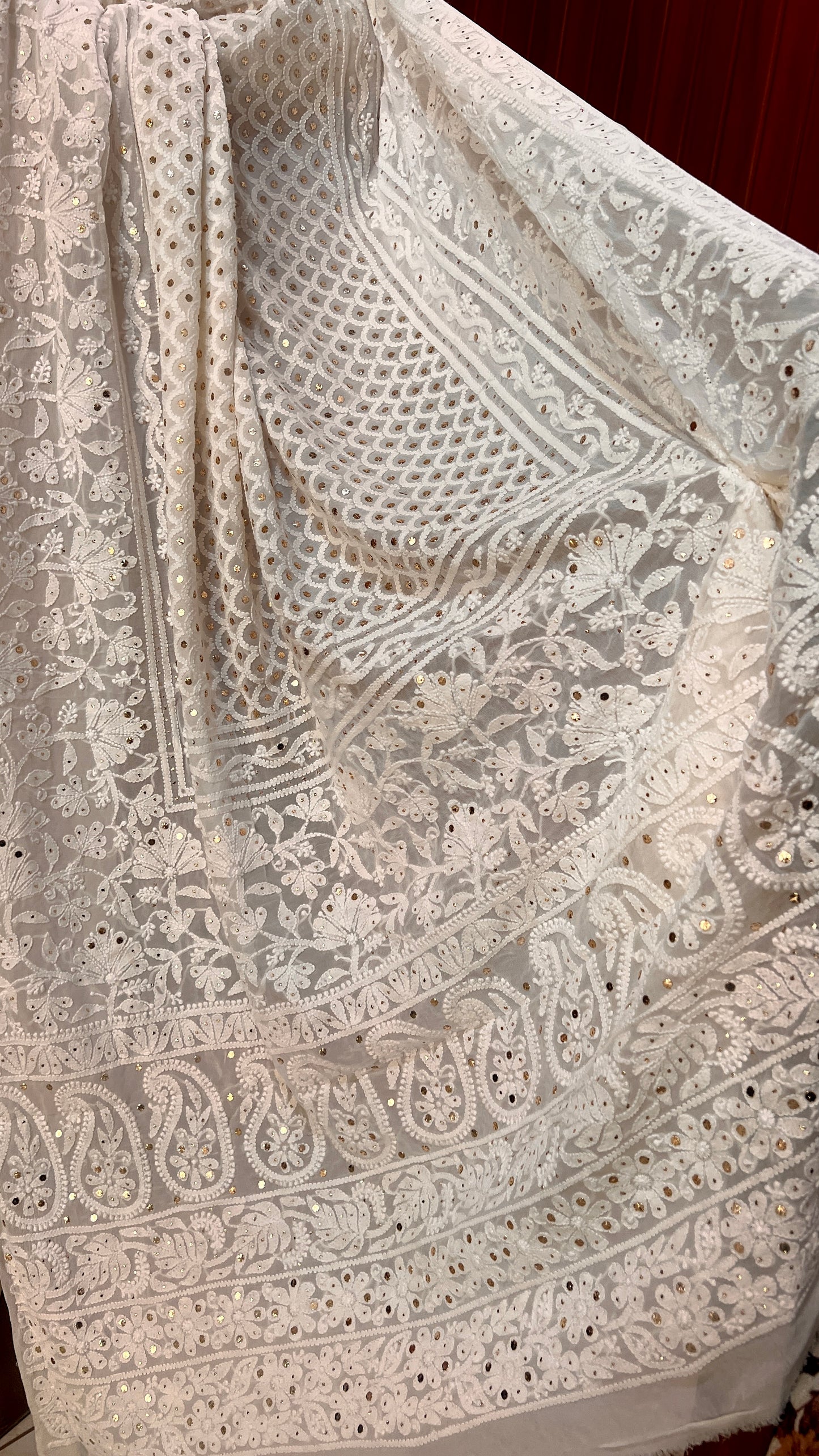 Ruhani Chikankari and Mukaish Dupatta