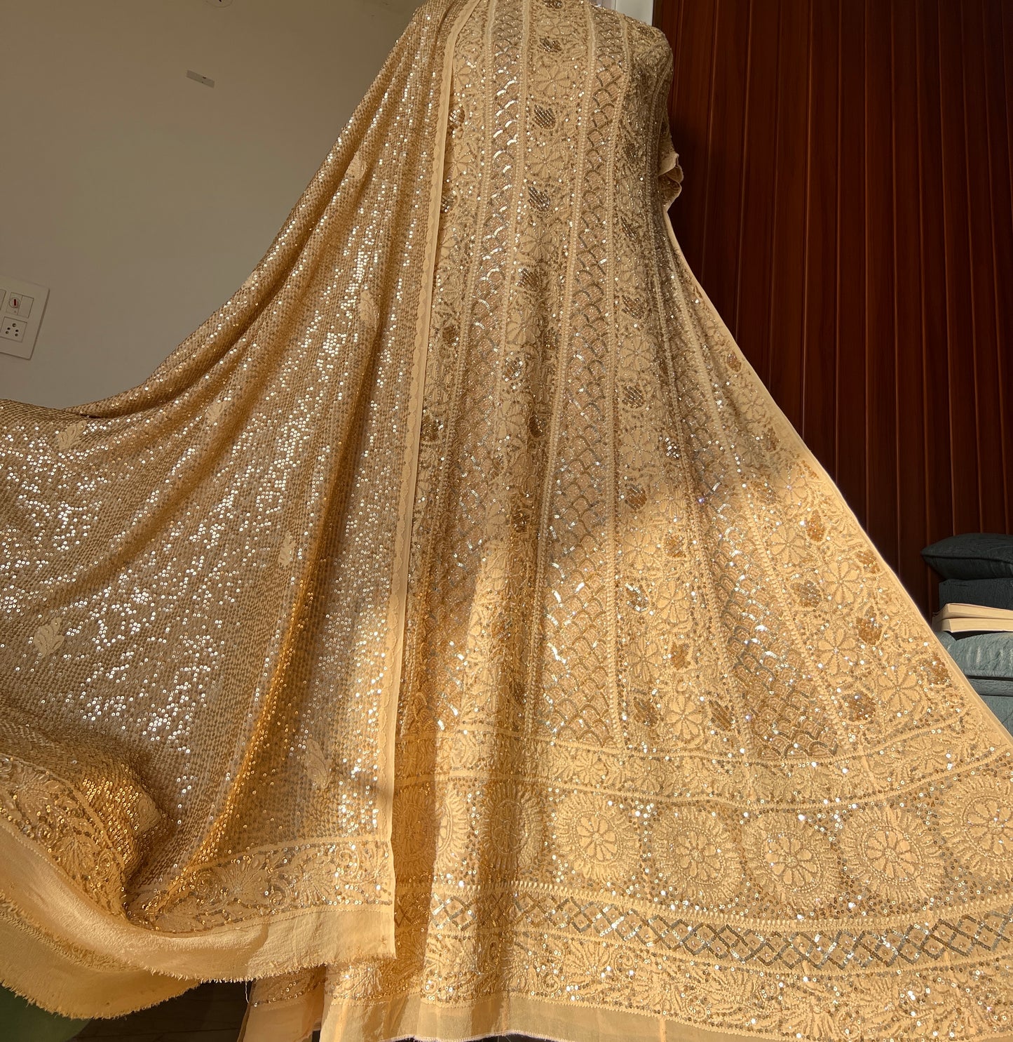Ruhani Golden Luxurious Wedding Anarkali