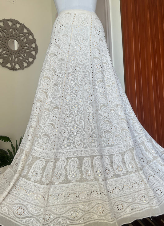 Ruhani Ivory allover Chikankari and mukaish lehenga skirt