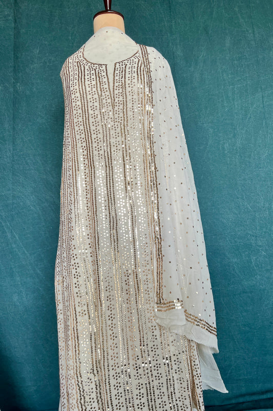 Ruhani Heavy Badla and Mukaish Embroidered Kurta & Dupatta Set