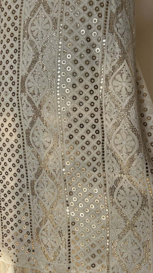 Chikankari and Ring Mukaish Kurta and Dupatta