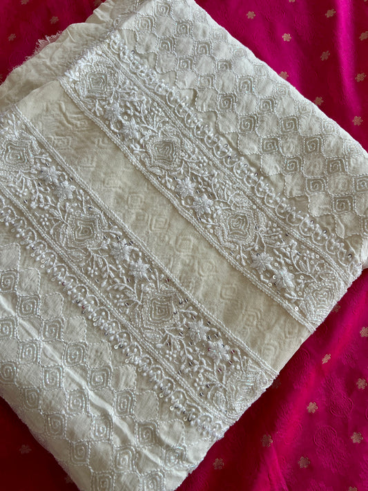 Men’s Wedding sherwani pure georgette with Chikankari cut dana and sequins work