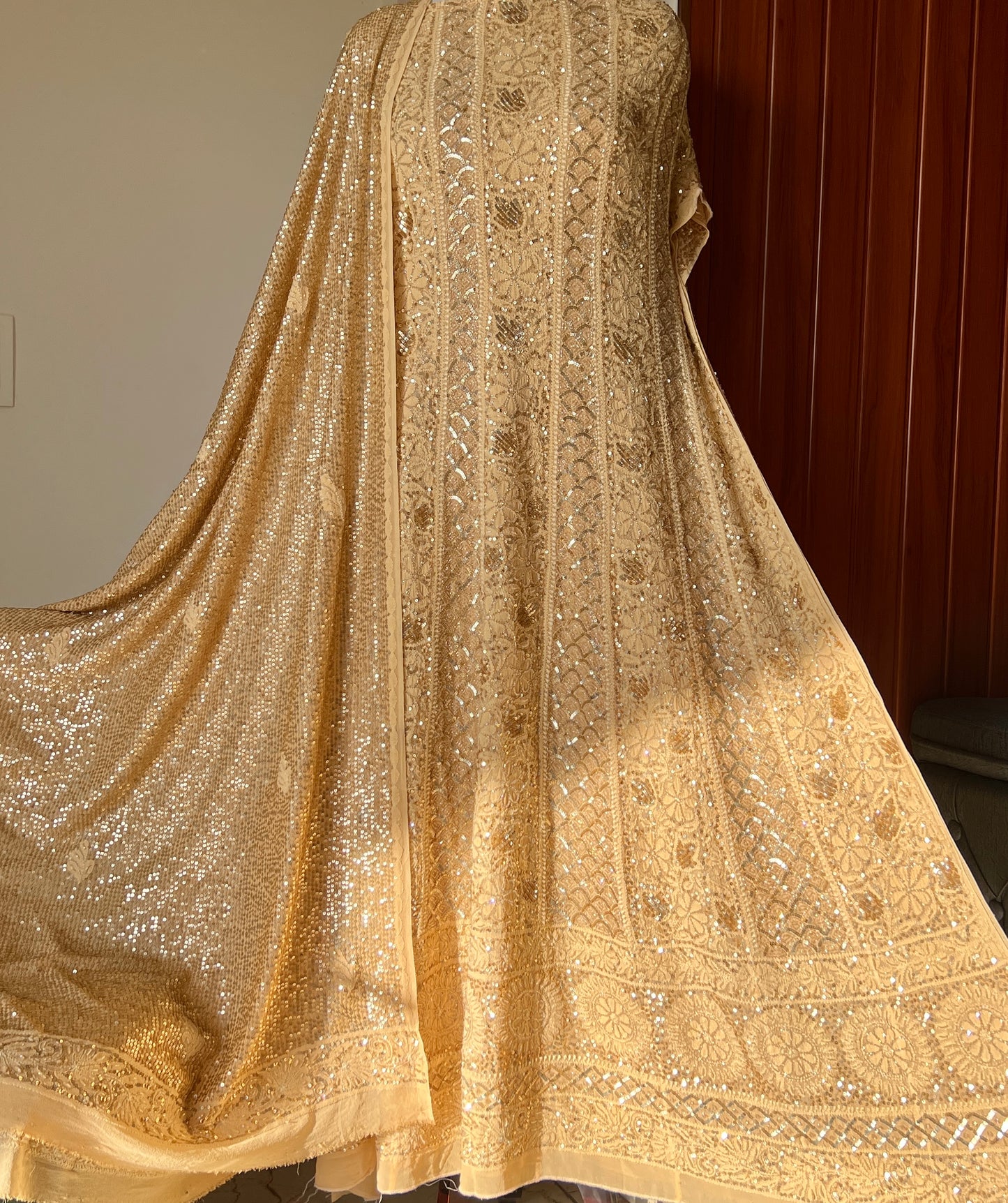 Ruhani Golden Luxurious Wedding Anarkali