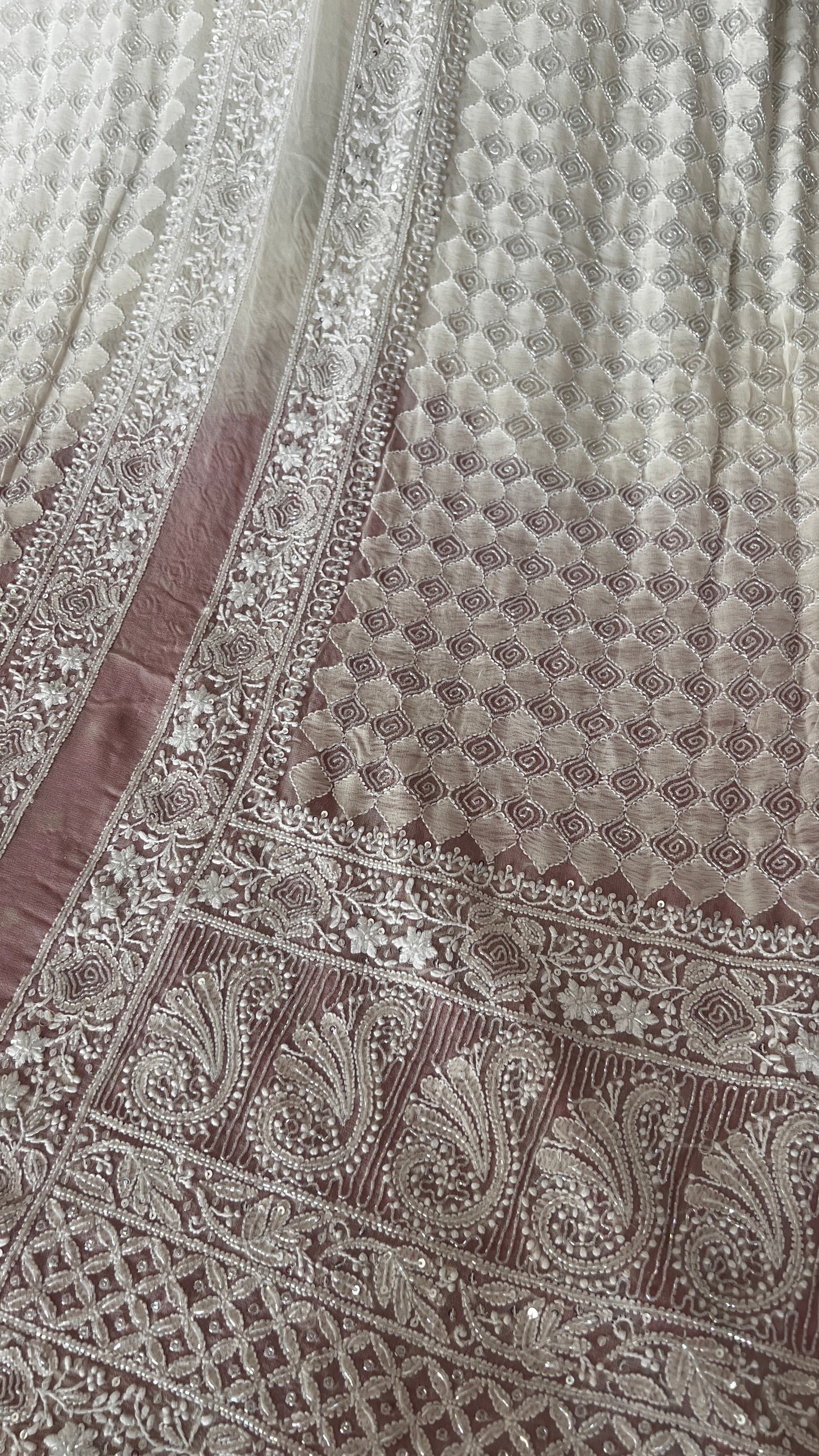 Men’s Wedding sherwani pure georgette with Chikankari cut dana and sequins work