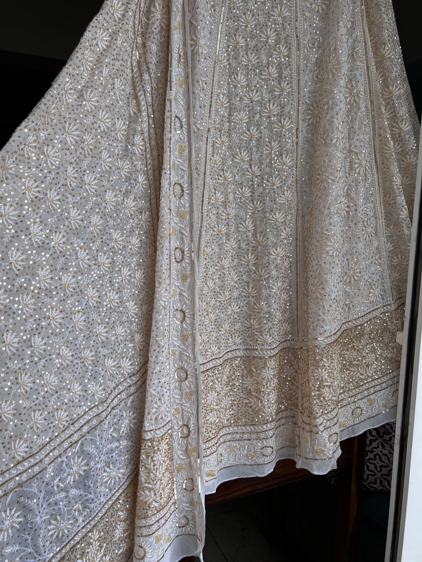 Suhaan Do Taar Chikankari embellished Wedding Lehenga