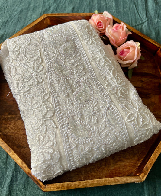 Ruhani Off white Chikankari sequins pearl cut Dana Anarkali