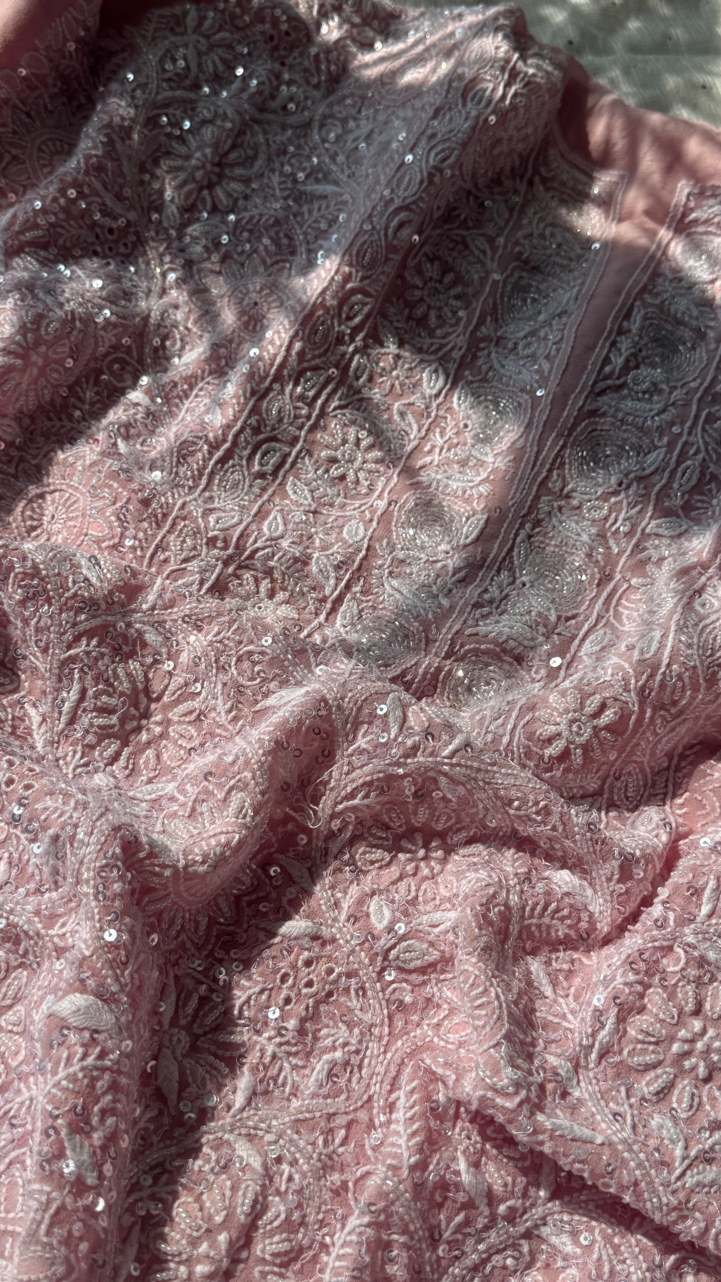 Suhaan Chikankari pearl sequins cut Dana kurta and dupatta