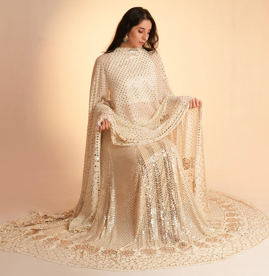 Ruhani designer Badla and mukaish pure georgette lehenga set