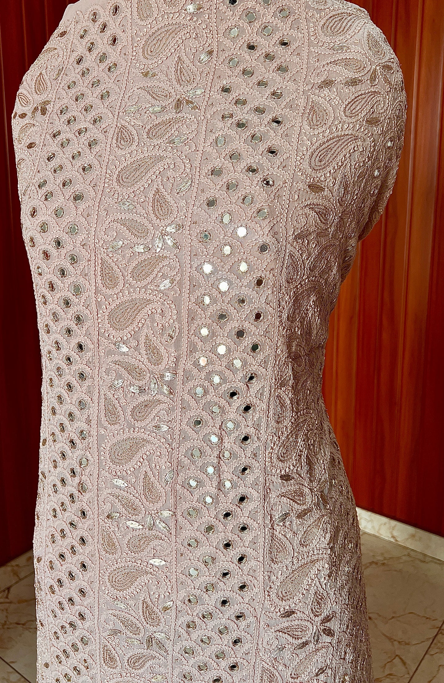 Chikankari mirror and gota patti kurta and Dupatta