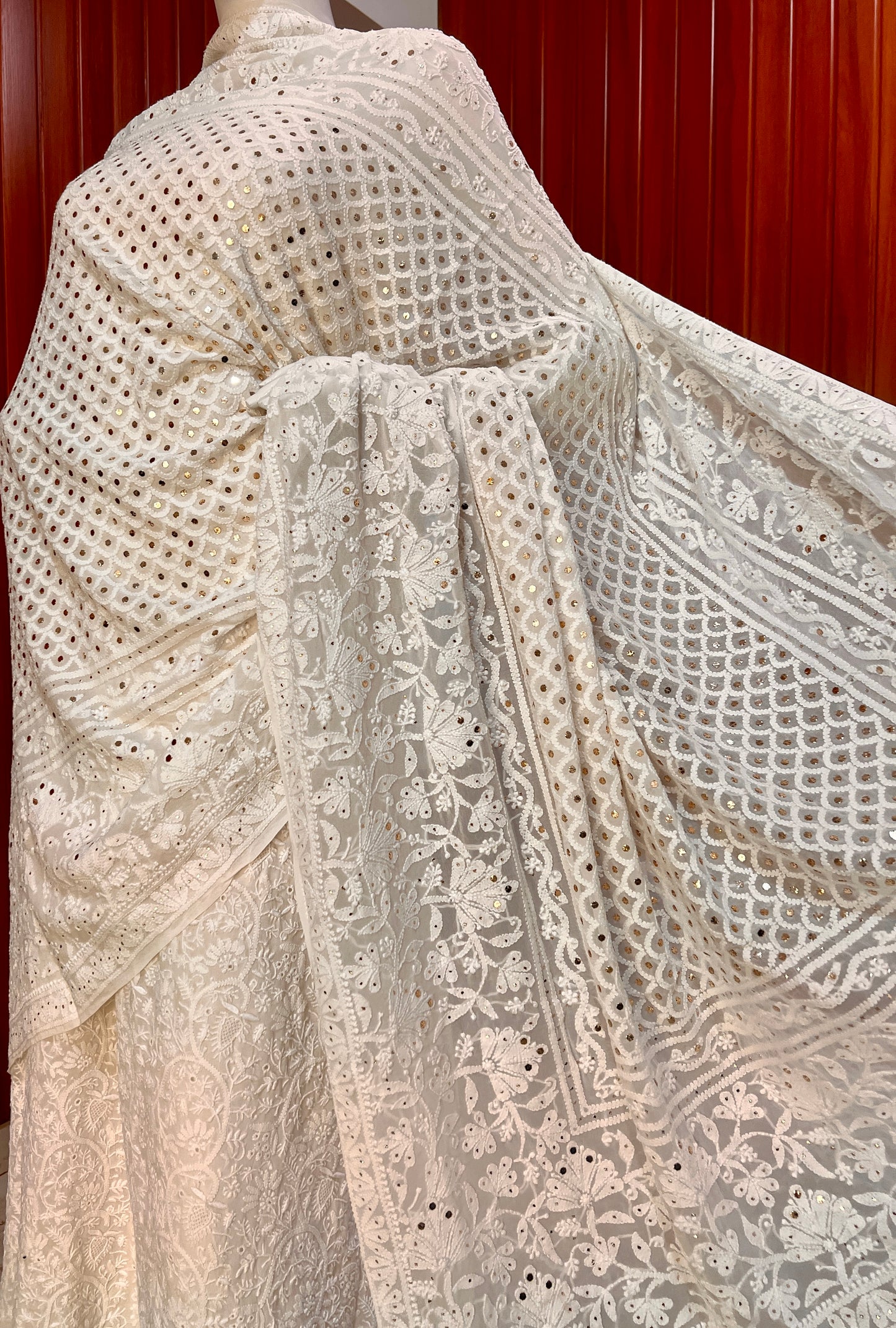 Ruhani Chikankari and Mukaish Dupatta