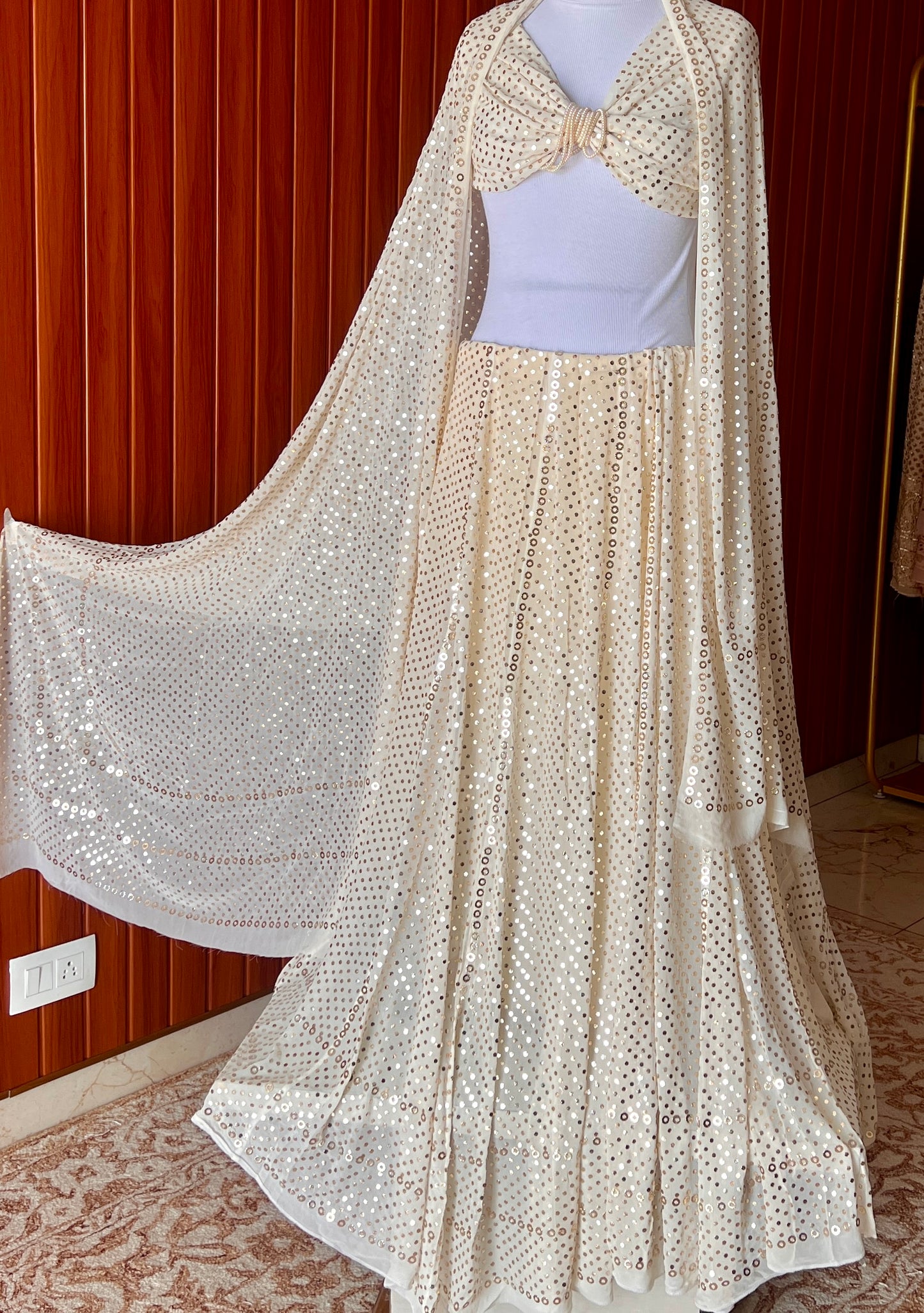 Ruhani designer ring mukaish pure georgette lehenga set
